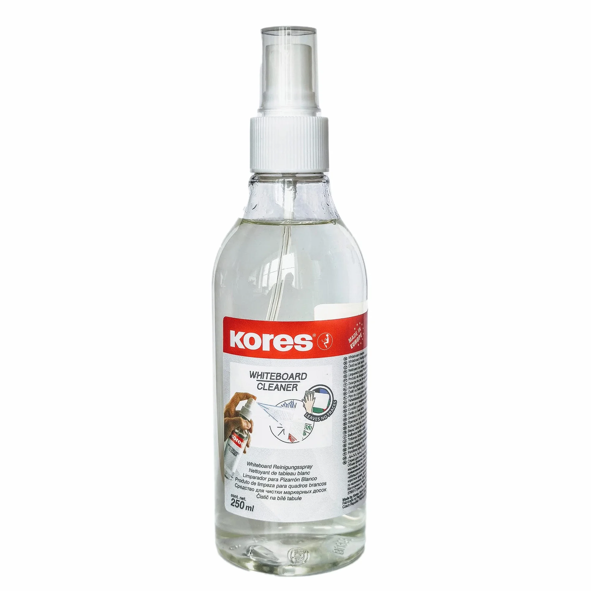 Kores - Whiteboard spray czyszczący do szkoły, biura i domu, wycieranie na sucho, przyjazny dla środowiska, opakowanie 1 x 250 ml