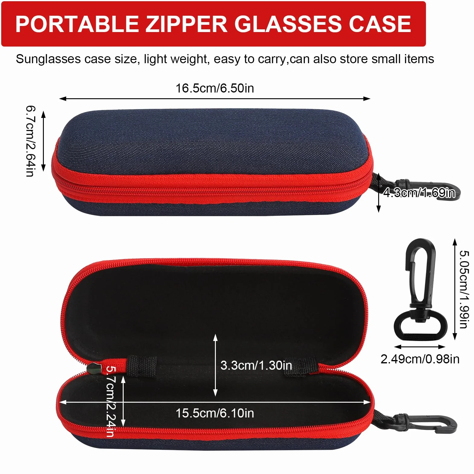 3 sztuki etui na okulary z materiału denimowego, modne, twarde etui na okulary, przenośne etui na okulary, etui na okulary, etui na okulary przeciwsłoneczne, etui na okulary, czarny, M