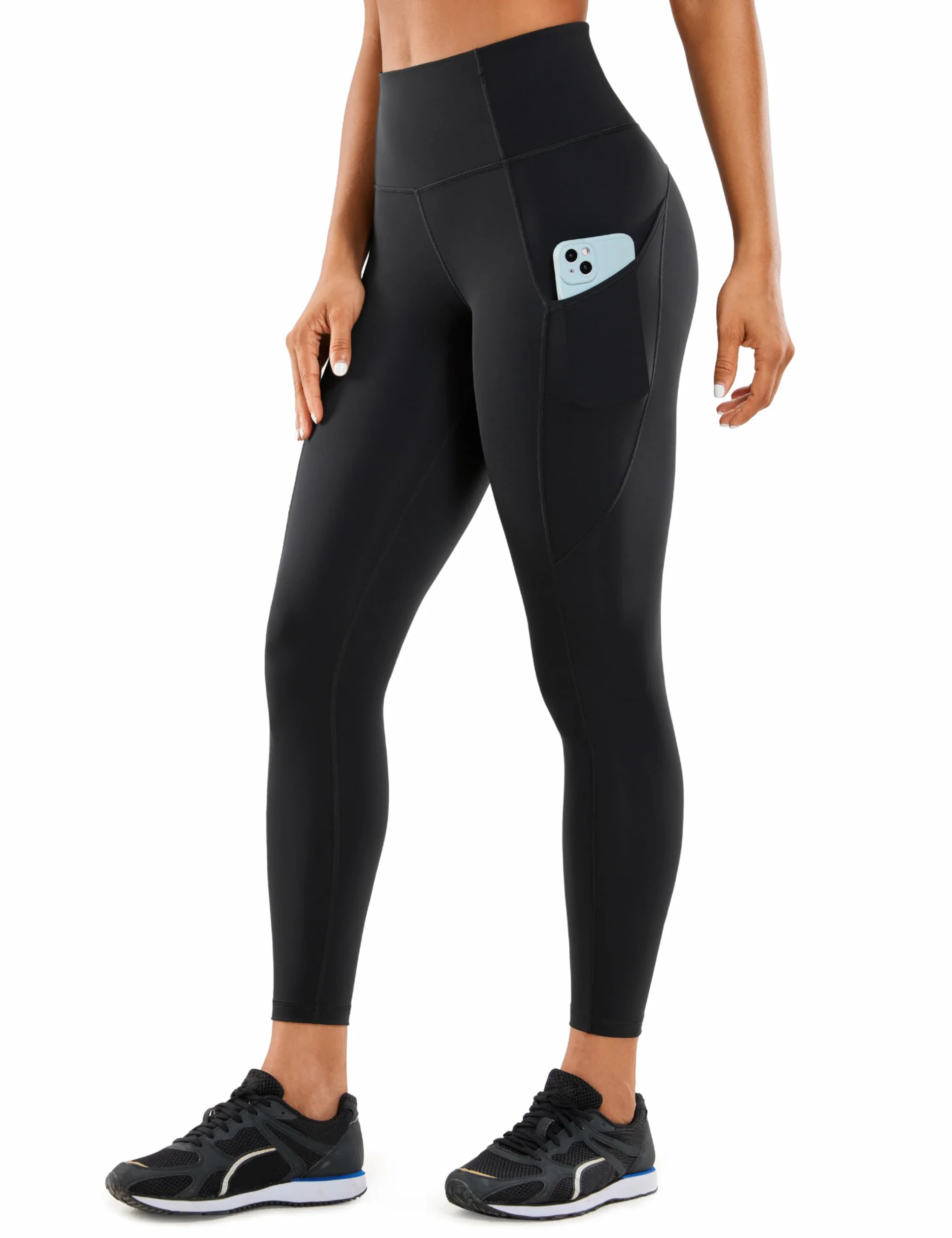 CRZ YOGA Damskie Legginsy Treningowe Naked Feeling 25 Cali - Spodnie Do Jogi Z Wysokim Stanem I Bocznymi Kieszeniami
