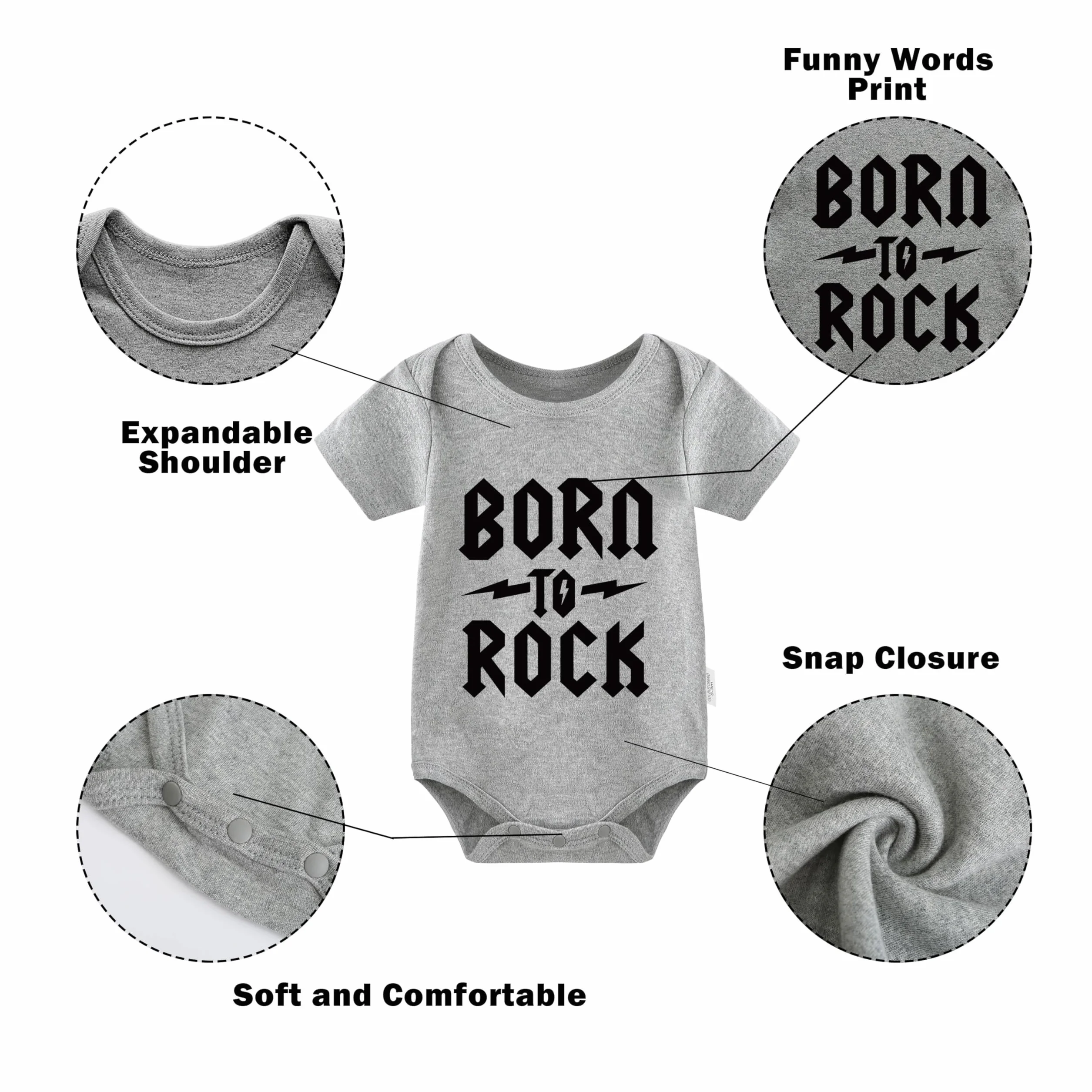Dziecięce śpioszki dla bliźniaków Born To Rock Fun body dla chłopców i dziewczynek, prezent z krótkim rękawem, odzież bliźniaczka, z kapeluszem