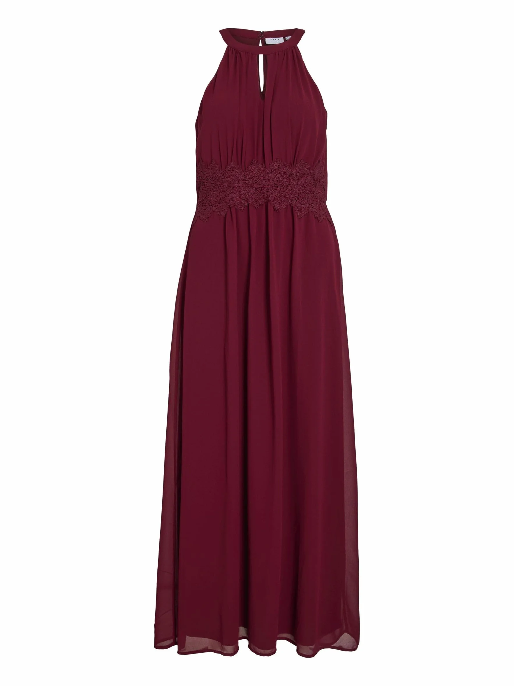 Vila Damska sukienka wieczorowa Vimilina z kołnierzem Maxi Dress-Noos, Cabernet/Szczegóły: elastyczny, 40