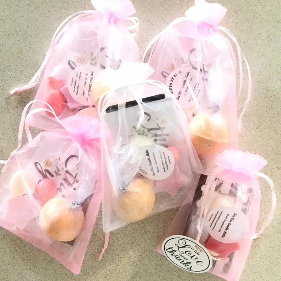 G2PLUS Różowe torebki z organzy, 10 x 15 cm, 50 sztuk, z organzy, ze sznurkiem, na ślub, cukierki, torebki na biżuterię, torebki prezentowe
