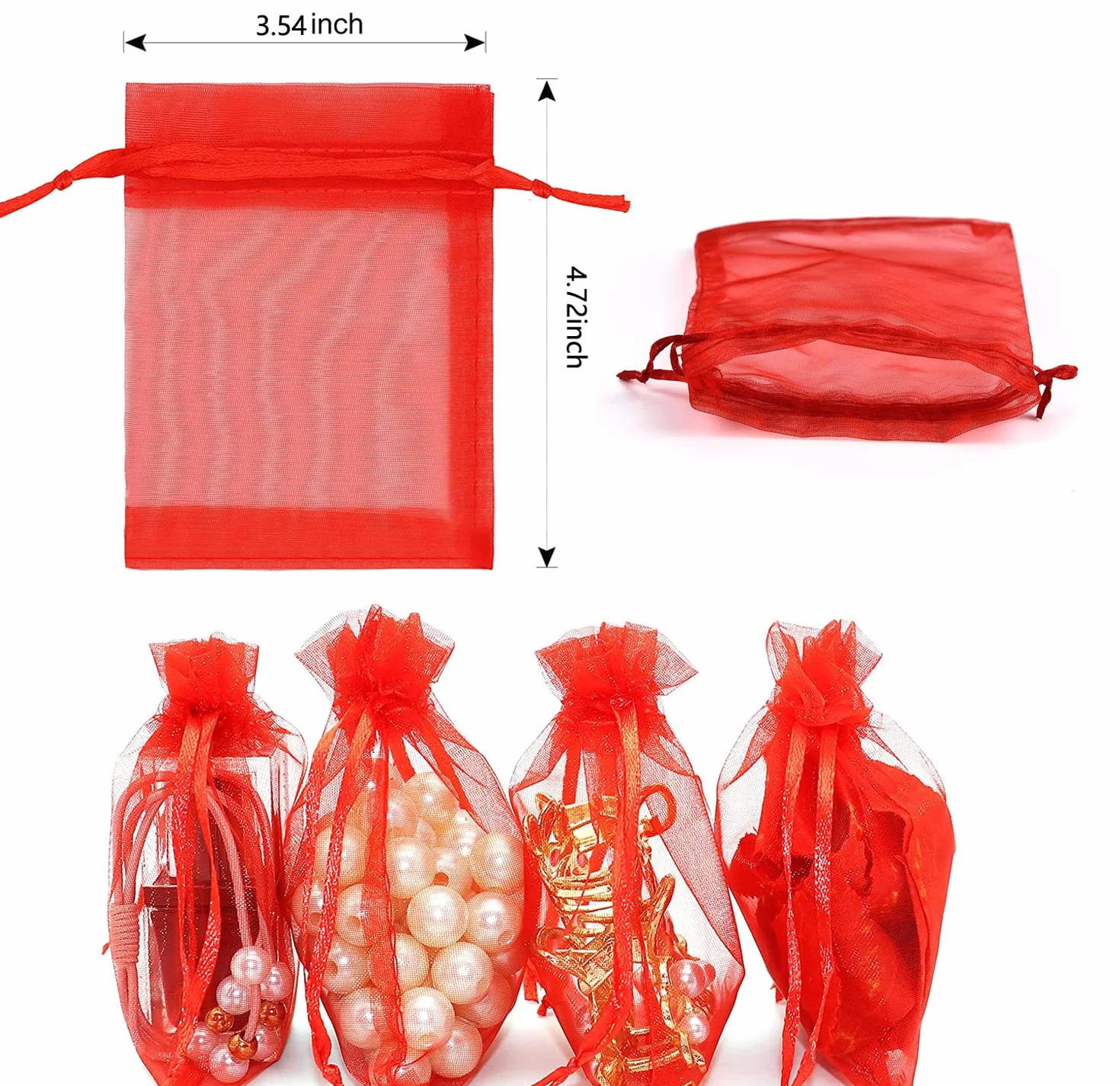 Intckwan 100 szt. 9 x 12 cm mieszane kolorowe torby z organzy, torby na prezenty z organzy ze sznurkiem, torba na biżuterię na lawendę, idealna do biżuterii na prezenty ślubne