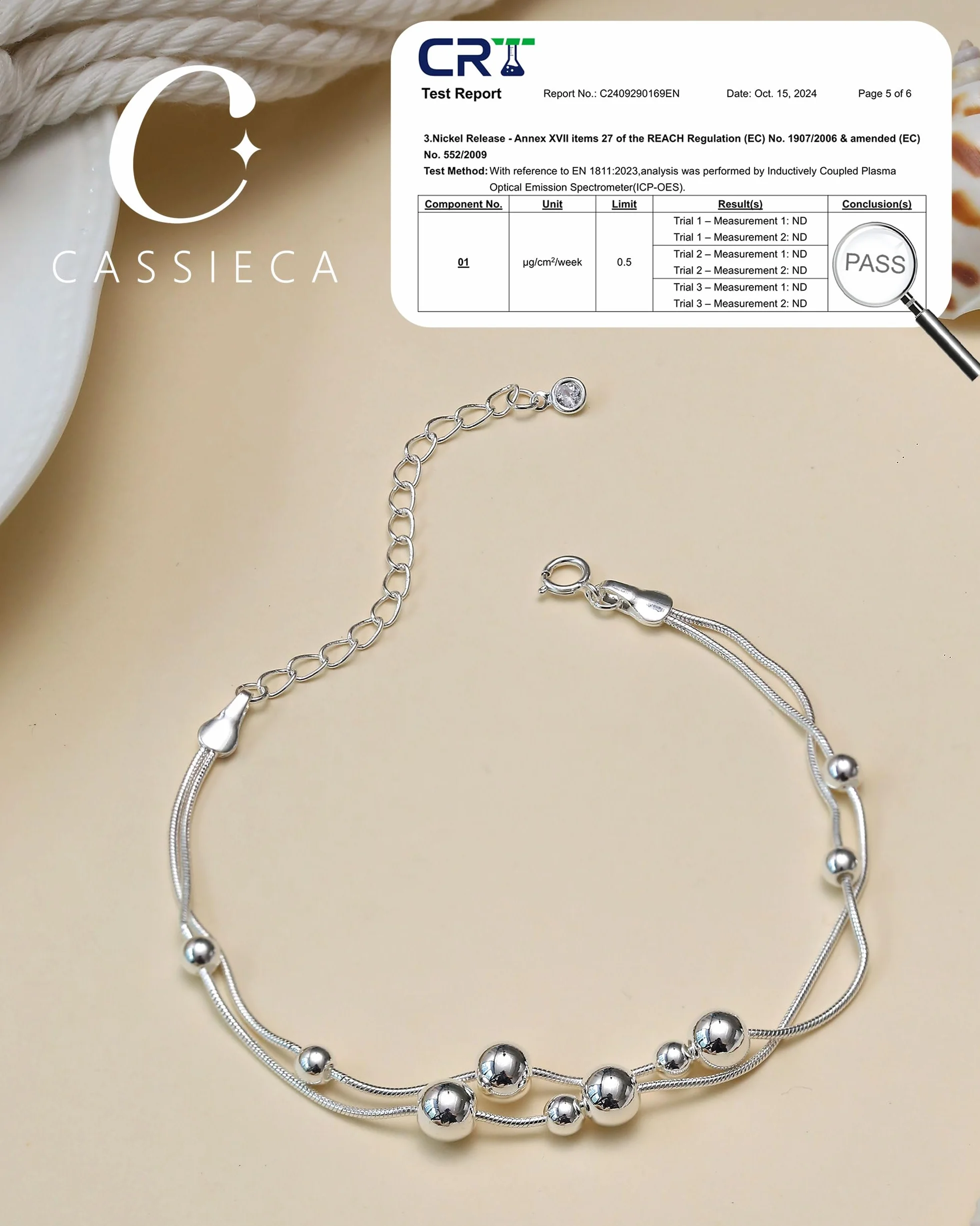 CASSIECA Bransoletka damska ze srebra wysokiej próby 925, bransoletka z koralikami, motylem, gwiazdą, sercem, bransoletka przyjaźni, prezent dla kobiet, przyjaciółki, mamy