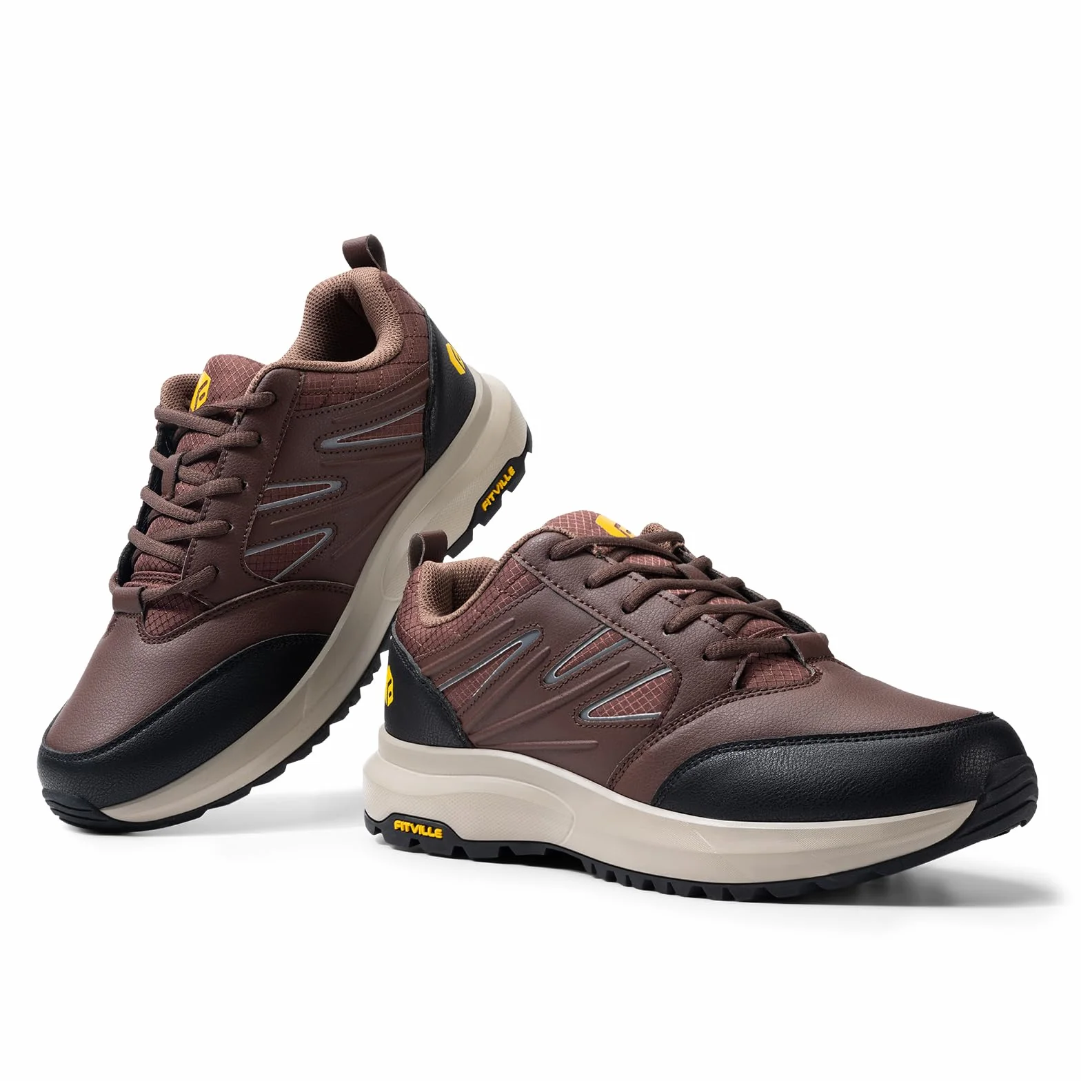 FitVille Extra szerokie buty turystyczne męskie wodoodporne półbuty turystyczne antypoślizgowe buty trekkingowe na każdą pogodę buty outdoorowe ze wsparciem łuku stopy