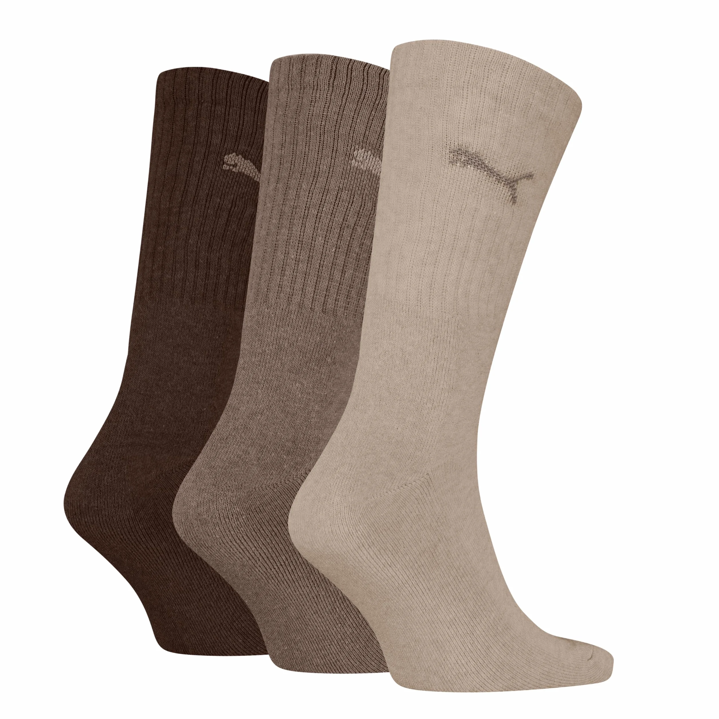 PUMA Unisex Crew skarpety (3 sztuki), brązowy, 38