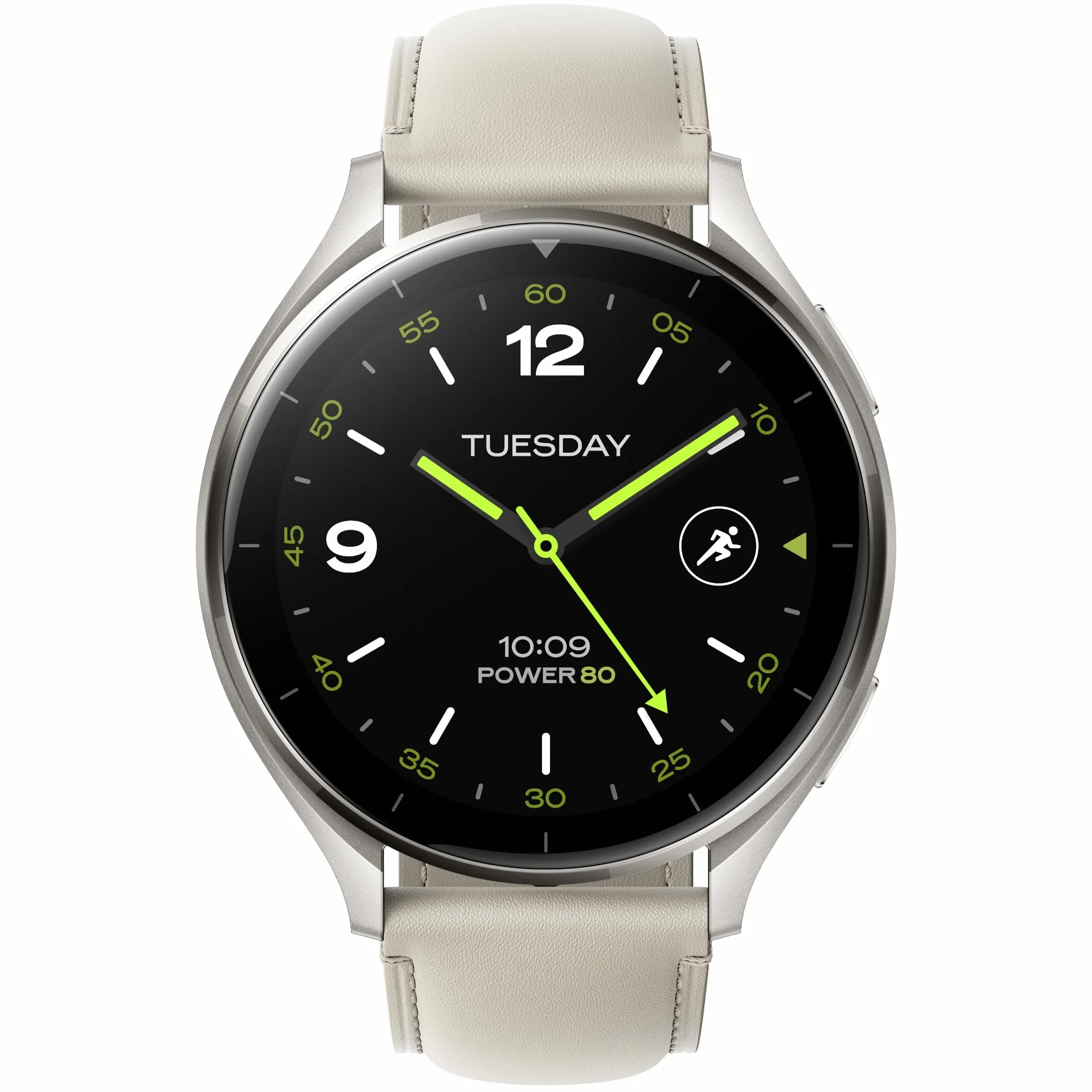 Xiaomi Watch 2 Titan Gray Case z białym skórzanym paskiem
