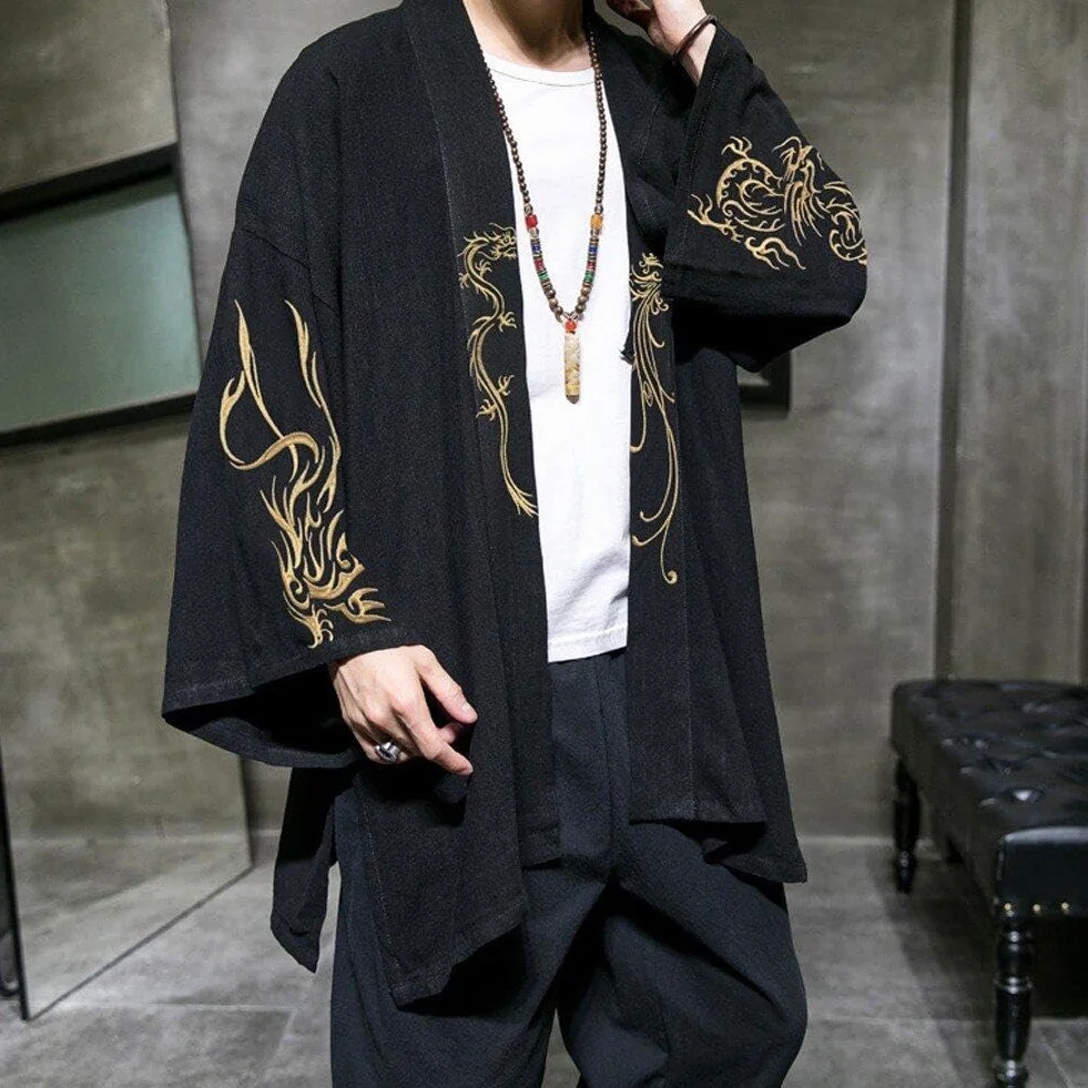 japoński kardigan kimono męski Haori Yukata męski kostum samurajowski kimono kurtka kimono Yukata Haori