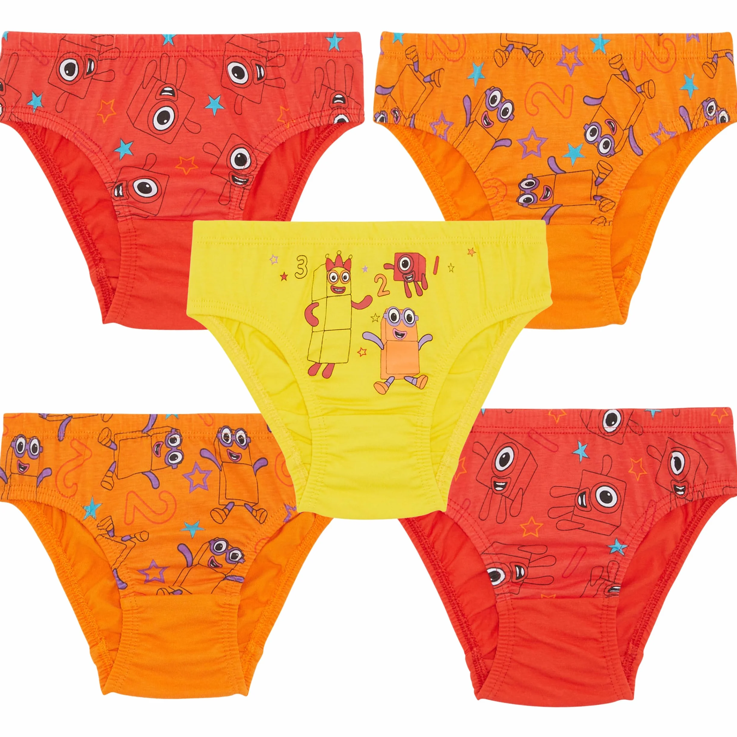 Numberblocks Pięciopak 100% bawełnianych majtek