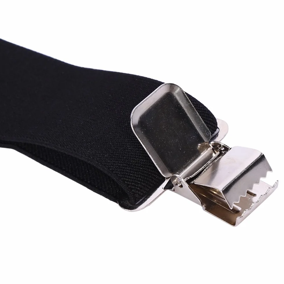 Męskie paski X 50MM Elastyczne szerokie szelki tworzą regulowane elastyczne szelki do spodni z metalowymi klipsami, Czarny (Black), L