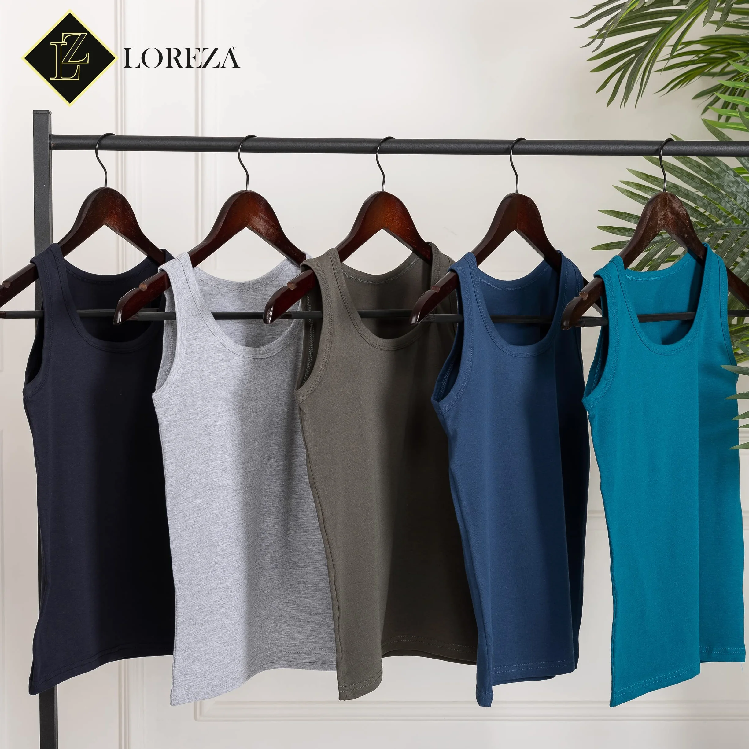 LOREZA ® 5 chłopięcy podkoszulek, bawełniany tank top - podstawowy