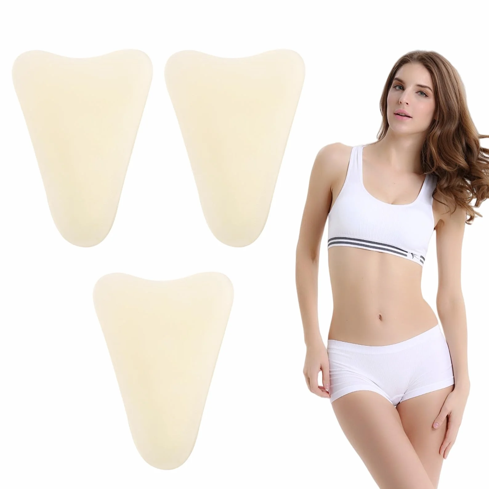 silikon unterhose,dreieckiger concealer,abdeckpolster,silikonschutz für damen (Hellhäutig)