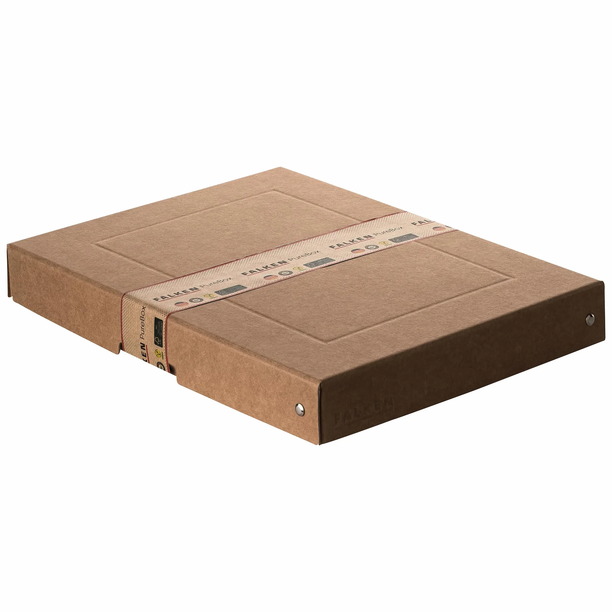 Oryginalny Falken PureBox Nature. Made in Germany. 40 mm wysokości DIN A4. Pudełko do przechowywania z pokrywką ze stabilnego kartonu wegańskie pudełko prezentowe pudełko transportowe pudełko