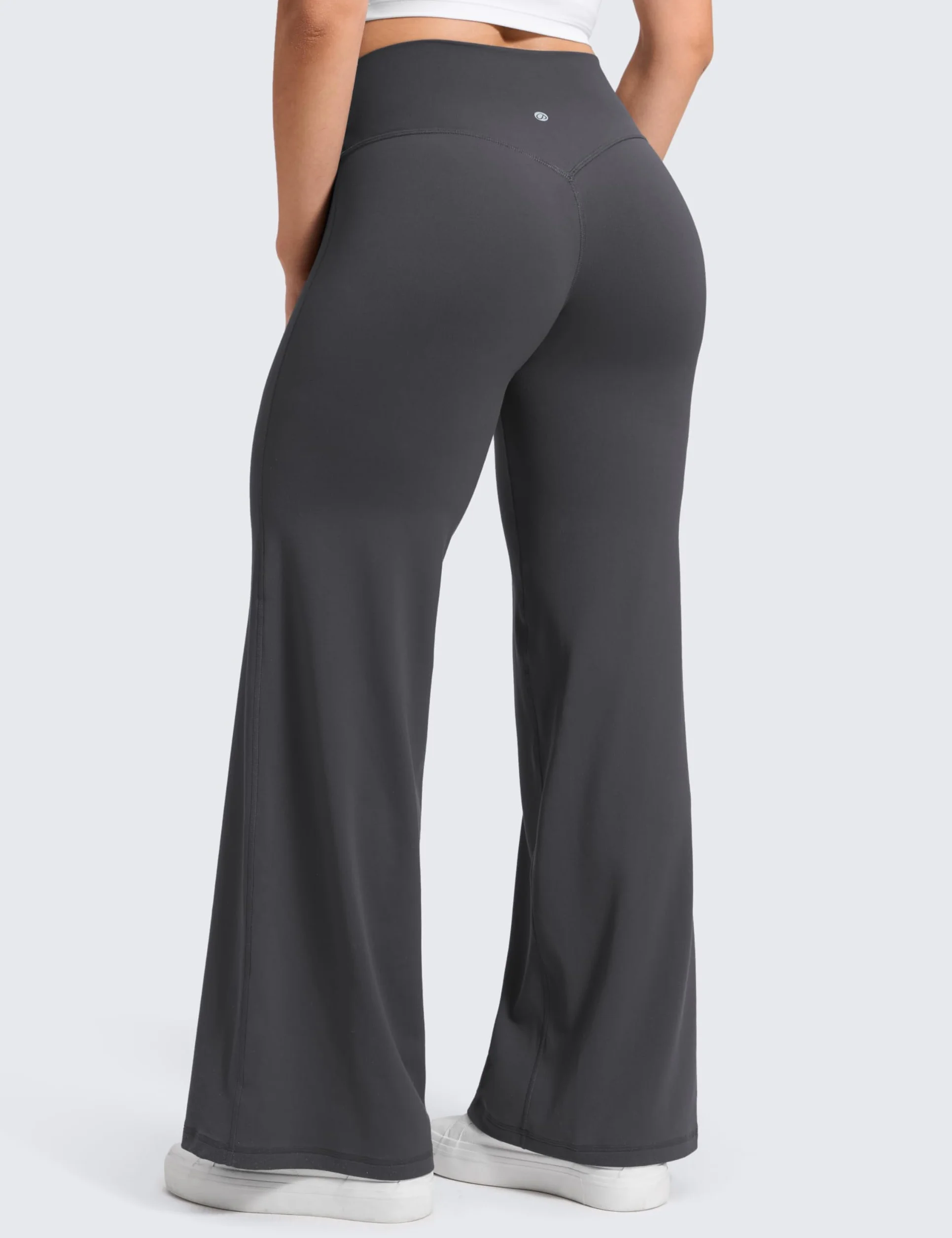 CRZ YOGA Softretch Spodnie z szerokimi nogawkami bez szwów z przodu 76 cm damskie z wysokim stanem do jogi miękkie maślane wygodne codzienne