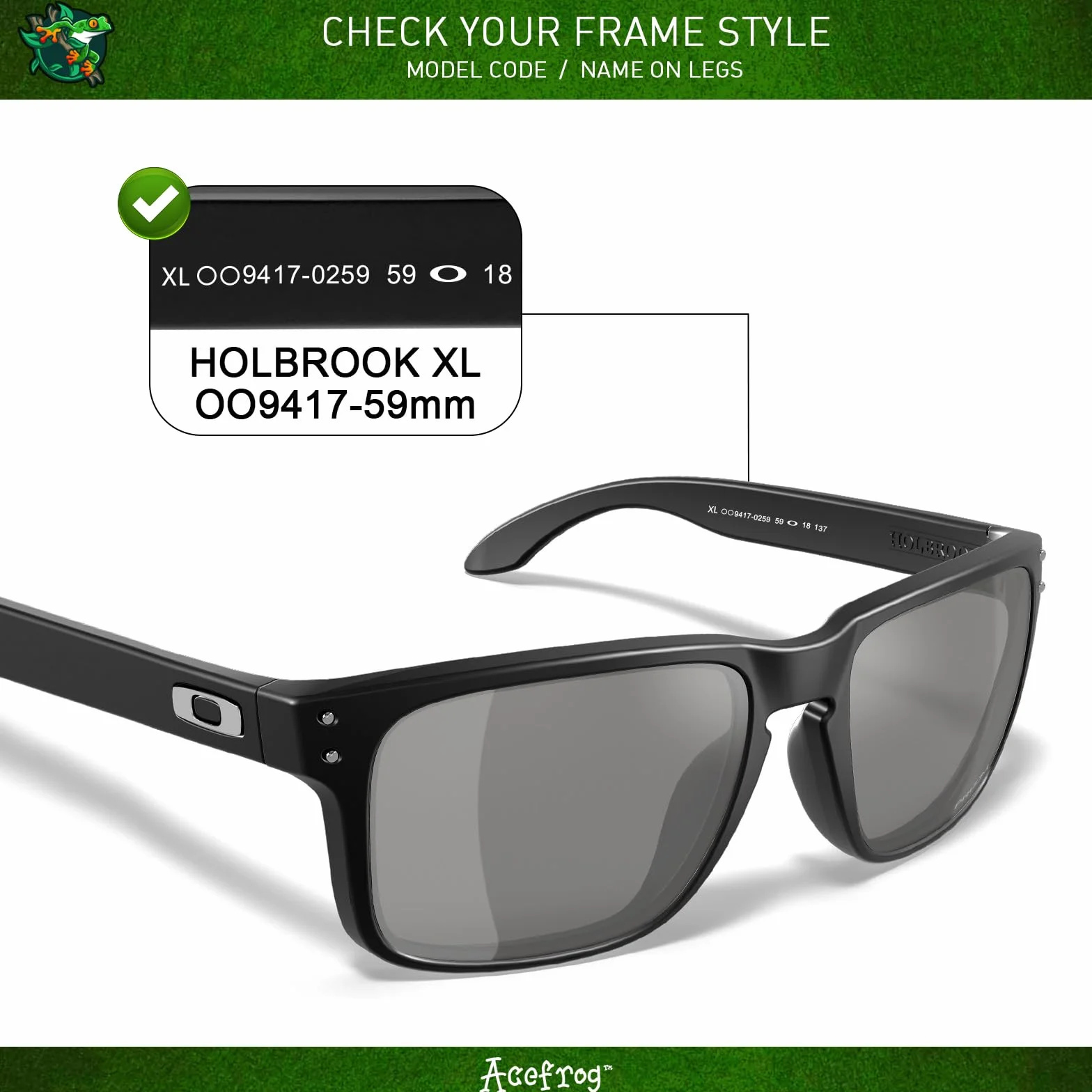 Acefrog 4 pary spolaryzowanych soczewek zamiennych do okularów przeciwsłonecznych Oakley Holbrook XL OO9417, idealne dopasowanie, odporne na pękanie, odporne na zarysowania, opakowanie wartościowe,