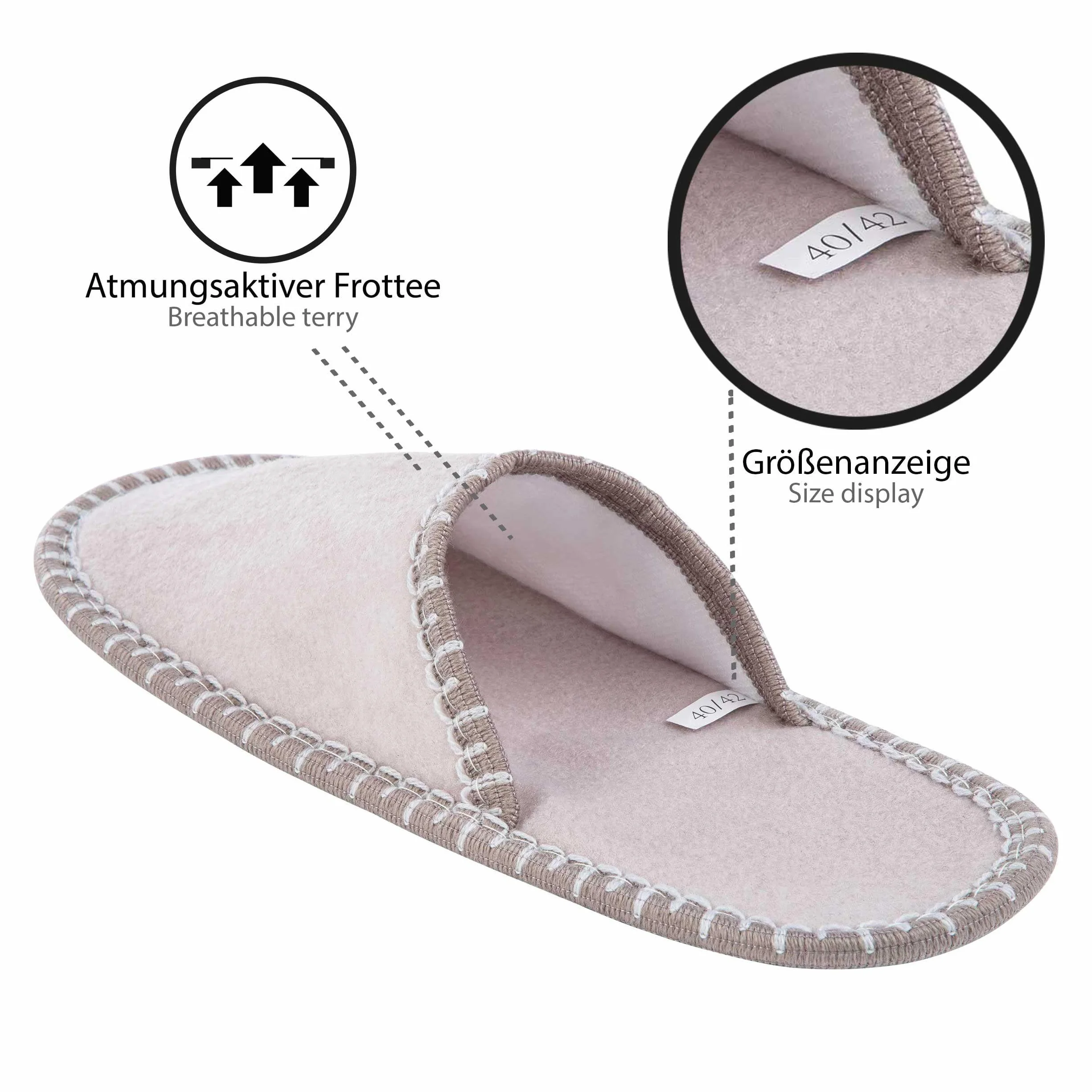 ONVAYA Kapcie Gości ABS Dots Zestaw 6 Par | Damskie | Filcowe Kapcie | Buty do Domu Gościnnego | Podeszwa Antypoślizgowa | Rozmiary 36/39, 40/42, 43/45