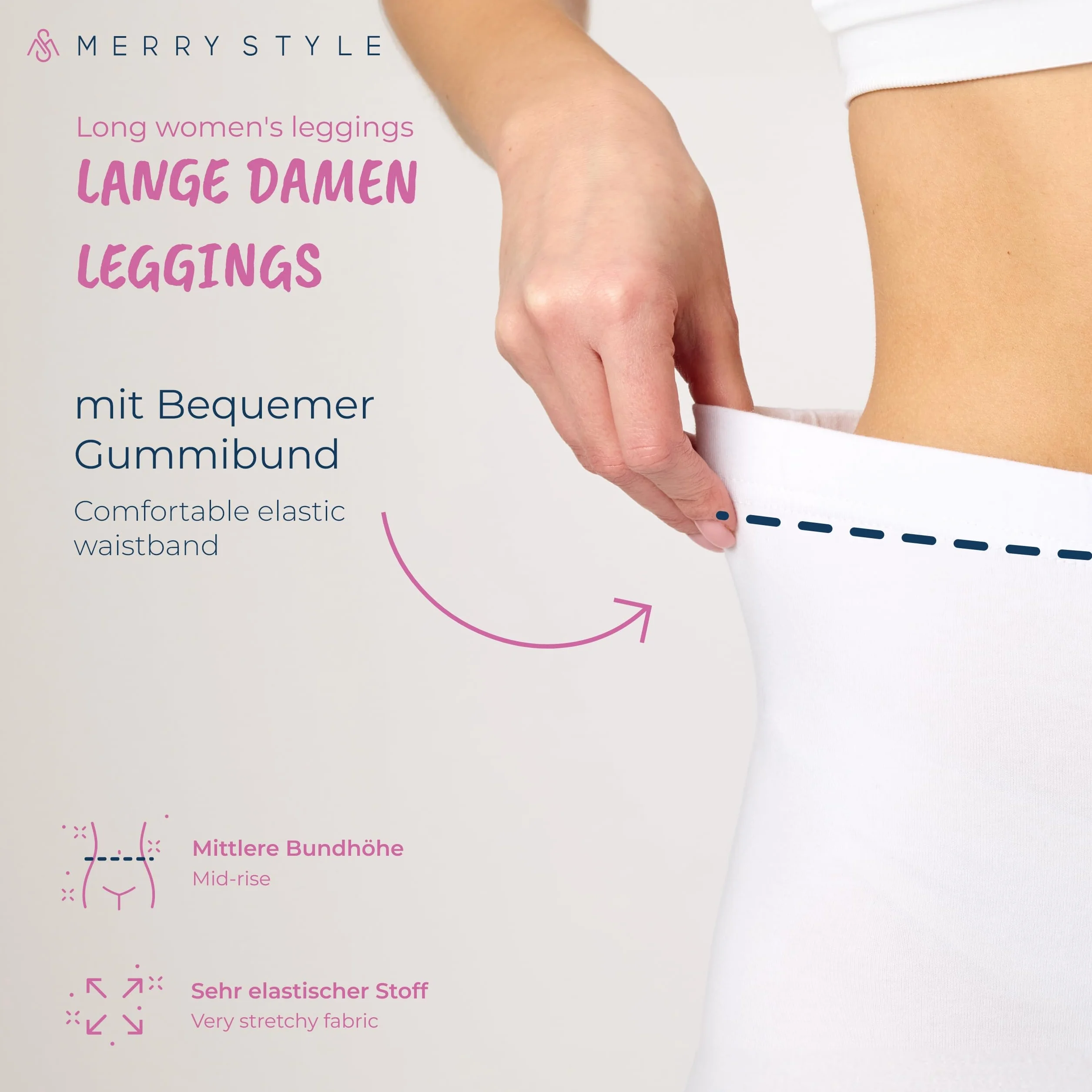 Merry Style Legginsy Damskie z Bawełny Dwupak MS10-198
