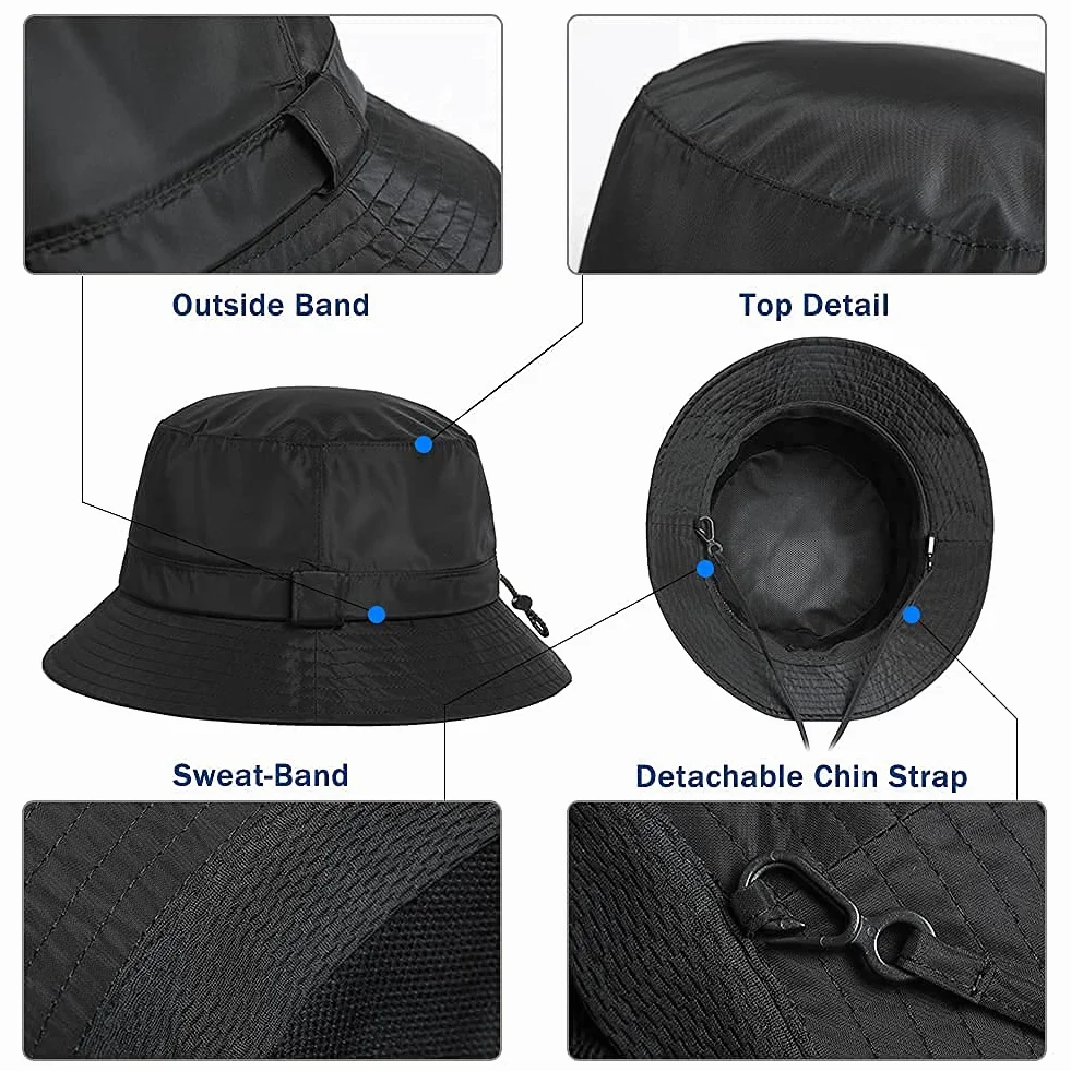 Comhats Wodoodporne kapelusze typu bucket dla kobiet czapka przeciwdeszczowa ochrona przed promieniowaniem UV kapelusz przeciwsłoneczny czapki outdoorowe