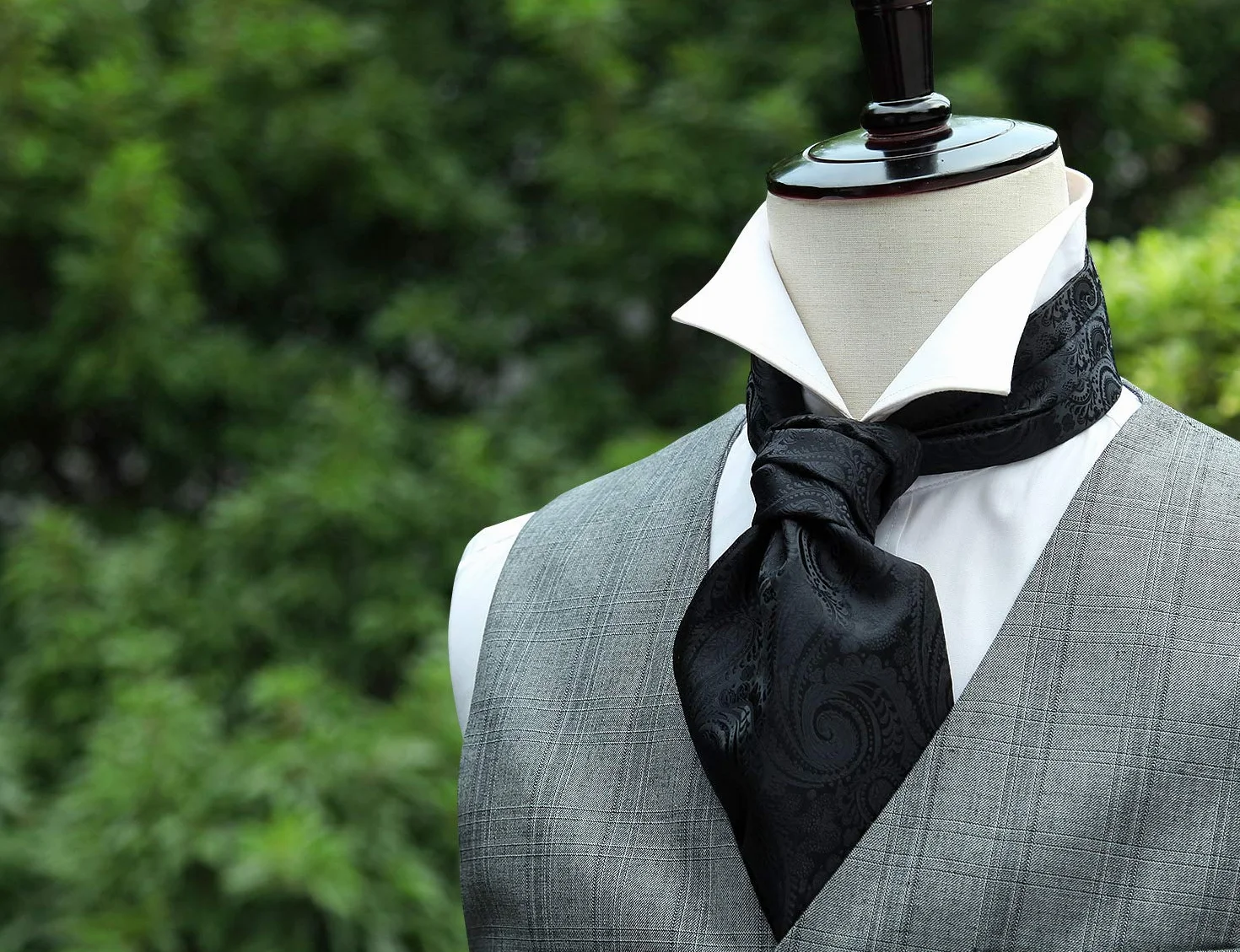 HISDERN Cravat dla mężczyzn paisley kwiatowe krawaty chusteczka żakardowe wesele Ascot krawat i kieszeń kwadratowy zestaw