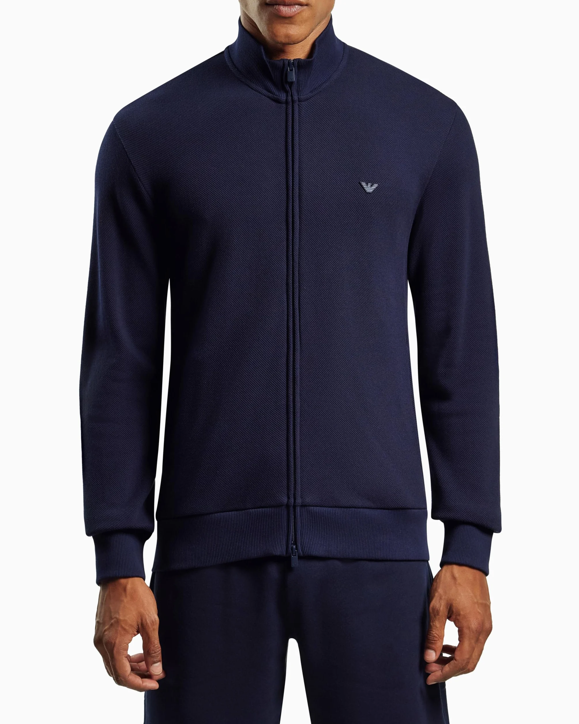 Emporio Armani Bluza męska piquet, NIEBIESKI, L
