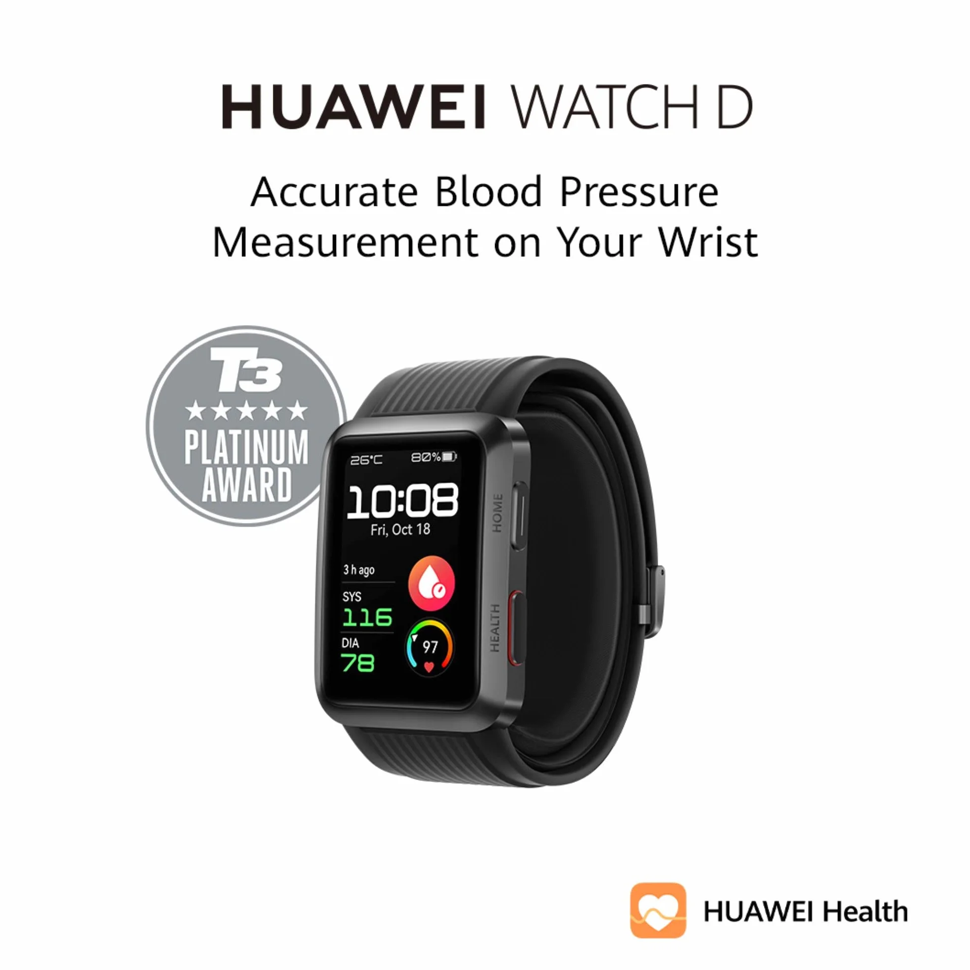 HUAWEI WATCH D Smart Watch - ciśnieniomierz z monitorem aktywności, tętna, tlenem we krwi i monitorem snu 24 godziny na dobę, 7 dni w tygodniu, długotrwała bateria do 7 dni - +70 trybów treningowych -