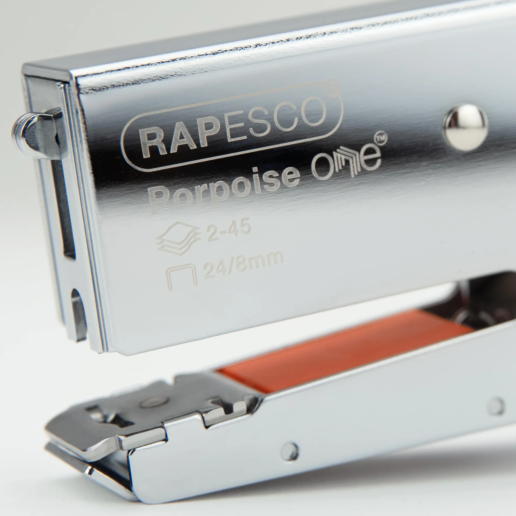 Rapesco 1626 Porpoise ONE Bypass szczypce do zszywania z workiem oszczędzającym zarazki i 1000 x zszywkami 24/8 mm, wykorzystuje zszywki 24/8 mm, jeden rozmiar tylko dla 2-45 arkuszy, chrom