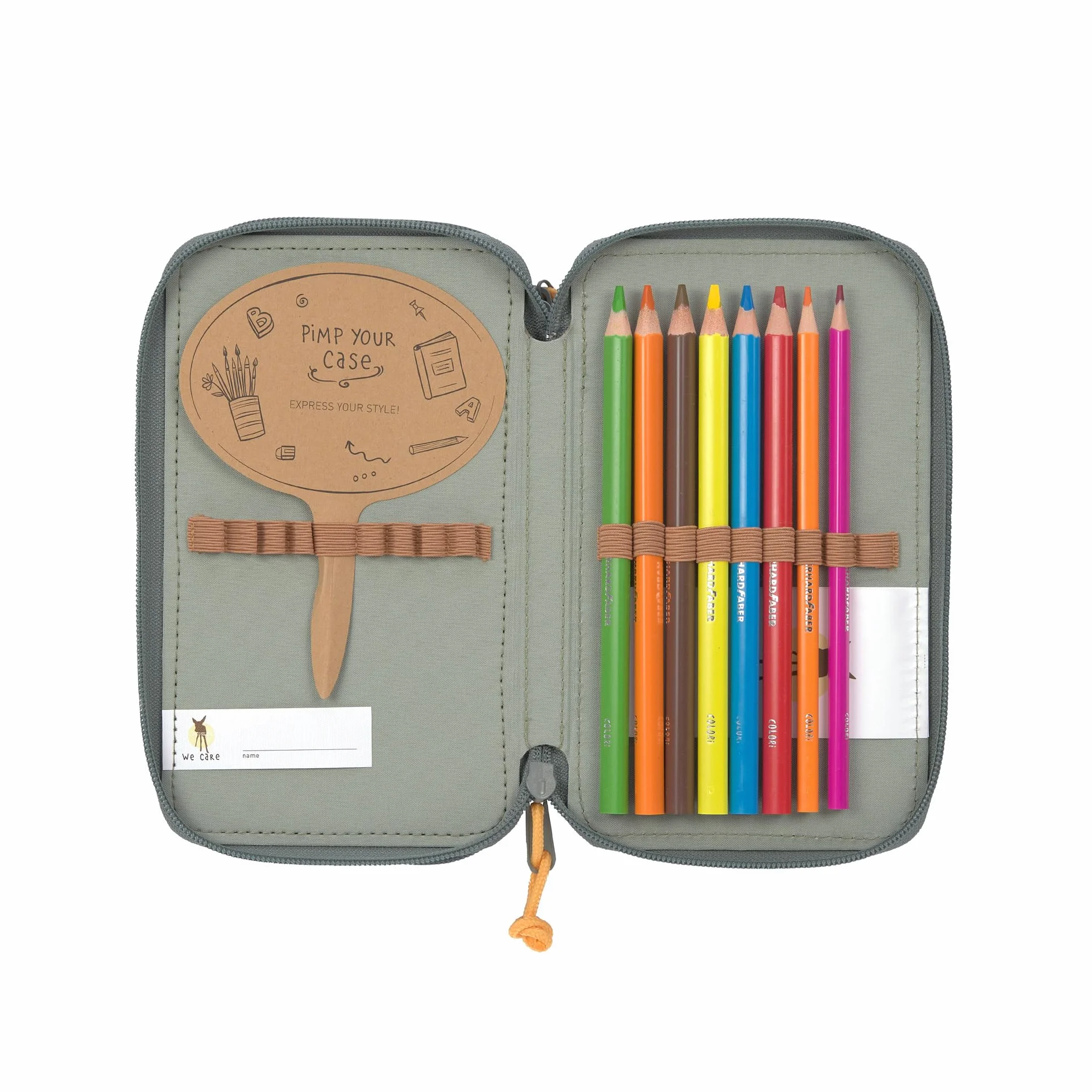 LÄSSIG Piórnik wypełniony 20-częściowy School Triple Pencil Case Unique, zielony, TU EU, Piórnik