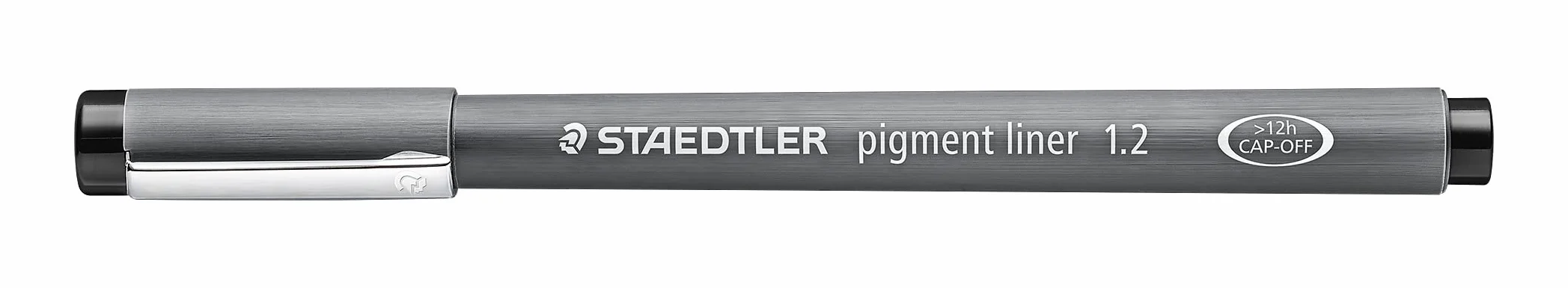 STAEDTLER Czarna wkładka pigmentowa, szerokość linii 1,2 mm, atrament pigmentowy, długa metalowa końcówka, długa żywotność, 10 cienkopisów w kartonowym etui, 308 12-9