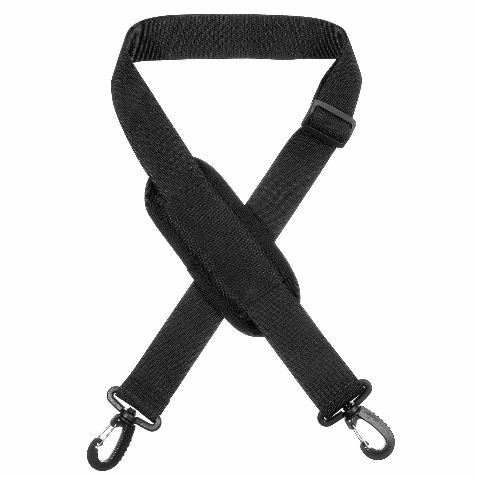 TIESOME Uniwersalny zapasowy pasek na ramię do laptopa, 150 cm, regulowany pasek do torby marynarskiej z metalowymi haczykami, do teczki, laptopa, torby kurierskiej, torby crossbody, bagażu, aparatu