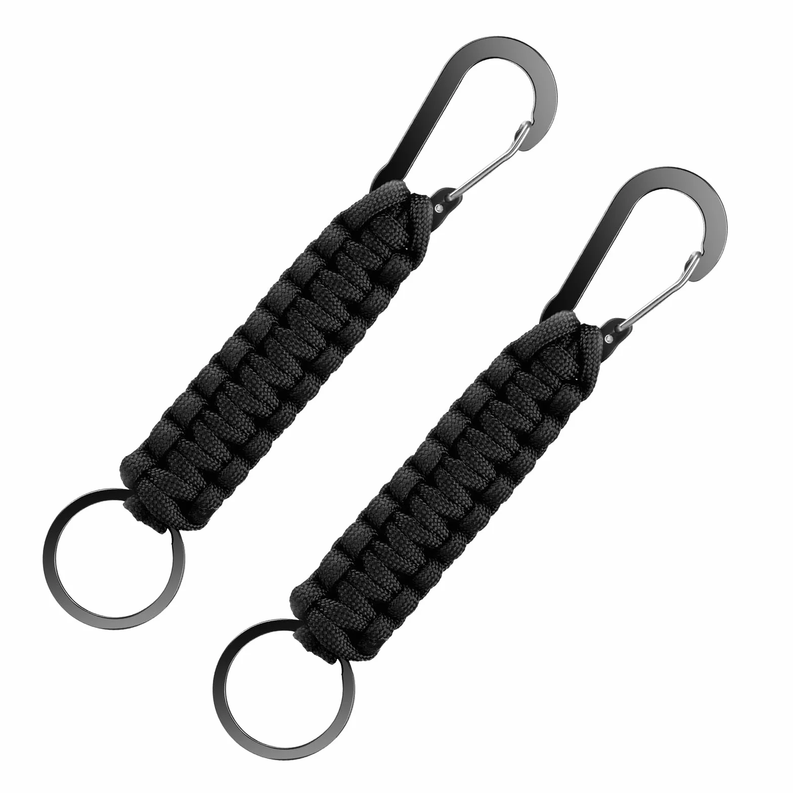 Mabor 2szt. Brelok z linkami paracord dla mężczyzn i kobiet, pleciony brelok z klipem, wytrzymały brelok z karabińczykiem, smycz do plecaka