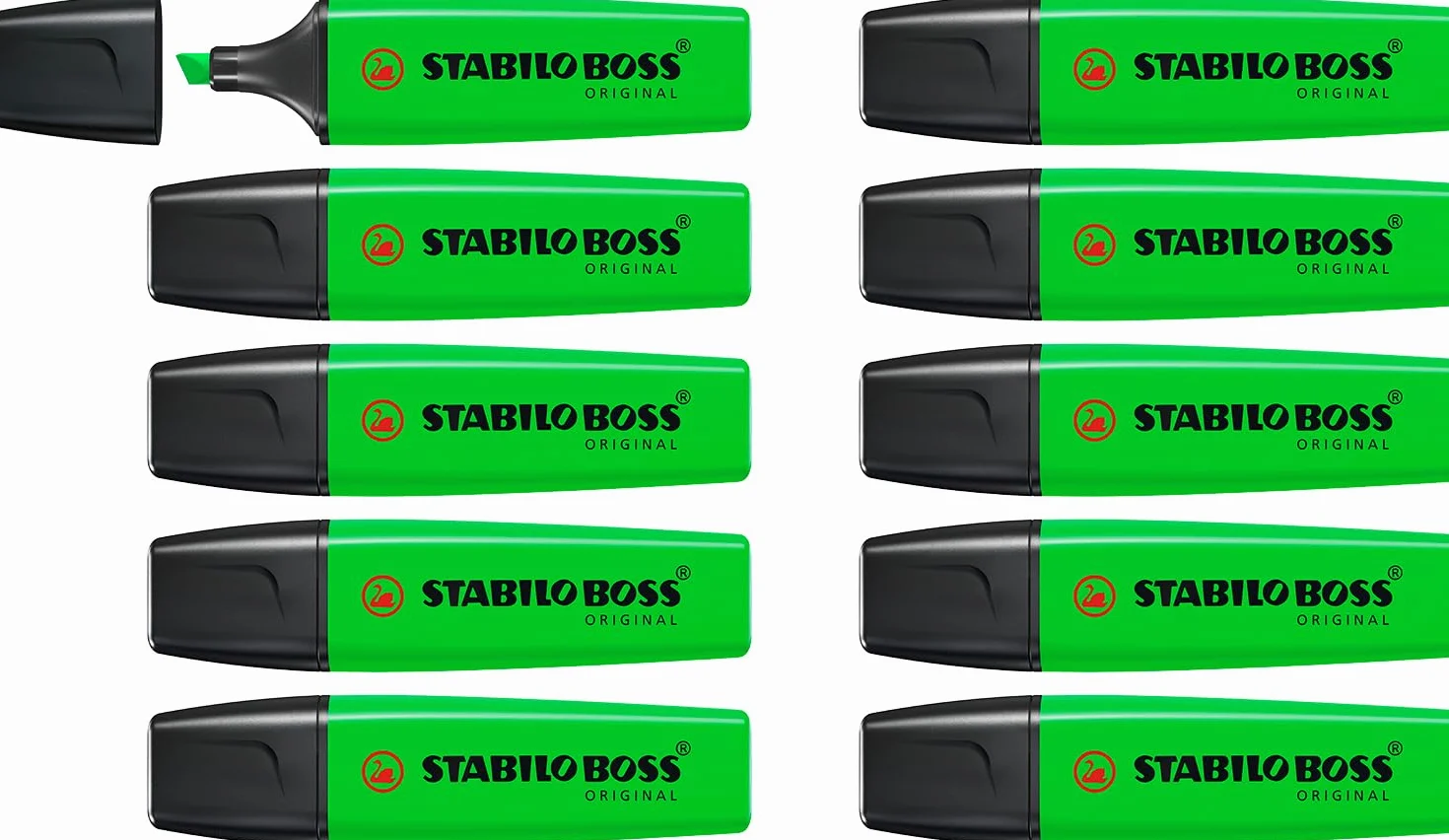 Zakreślacz - STABILO BOSS ORIGINAL pudełko 10 szt. - kolor: zielony