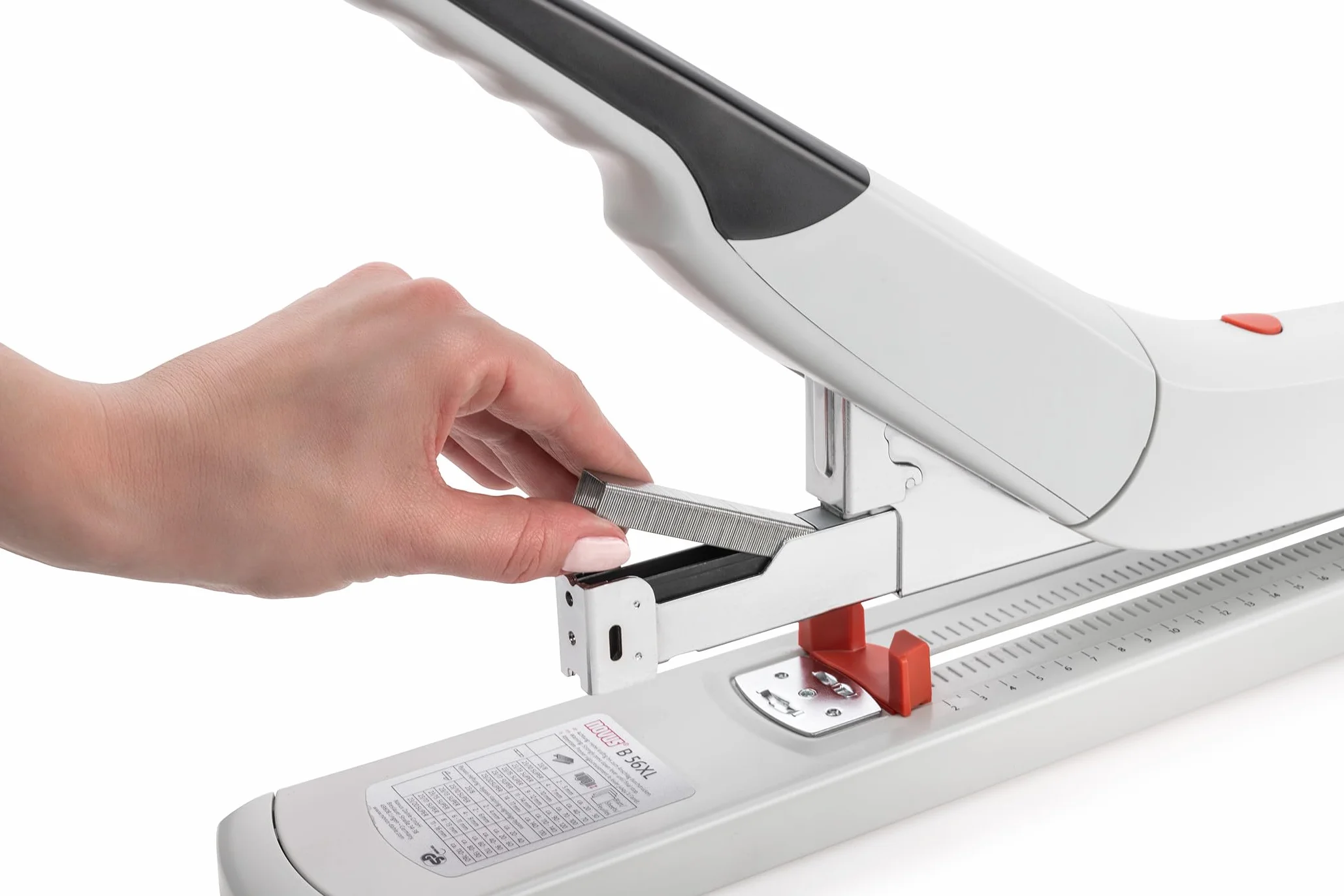 Novus B56 XL Zszywacz z długim ramieniem do dużych obciążeń, pojemność 20-170 arkuszy, głębokość zszywania 24,7 cm, zapobiegający zacinaniu się, inżynieria niemiecka (023-0062)