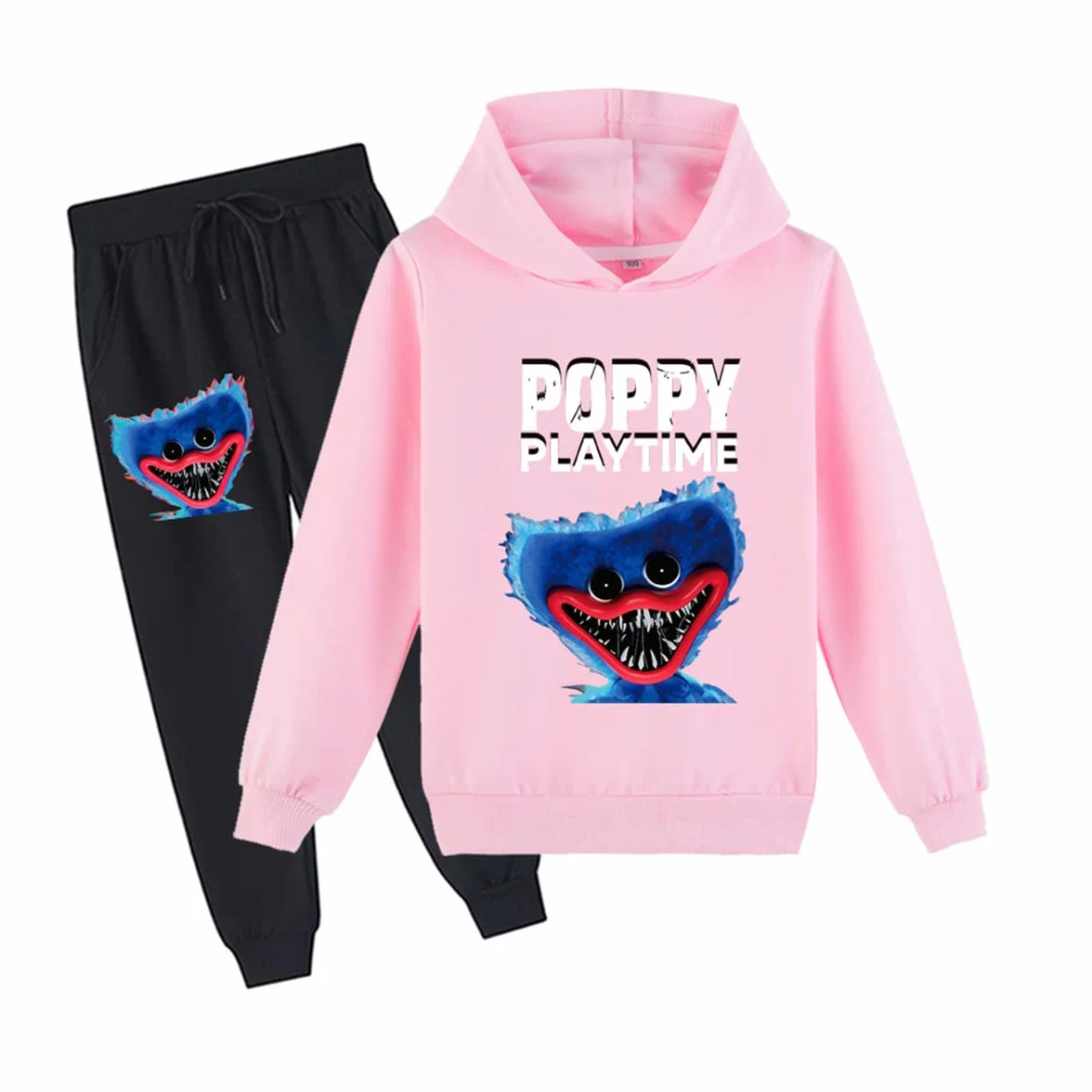 Poppy Playtime Huggy Wuggys Kids 2-częściowy zestaw bluzy z kapturem i spodnie dresowe na co dzień dres bluza zestaw dla chłopców dziewcząt