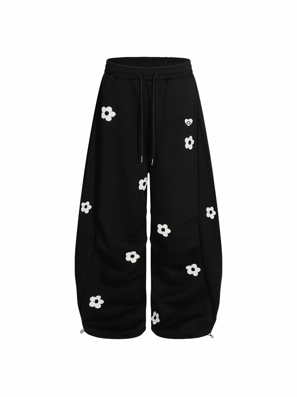 Aelfric Eden Kwiaty Baggy damskie spodnie do biegania Embroidery Barrel Sweatpants męskie Basic spodnie sportowe, uniseks, szerokie nogawki, spodnie oversize, spodnie treningowe, wysoka talia, spodnie