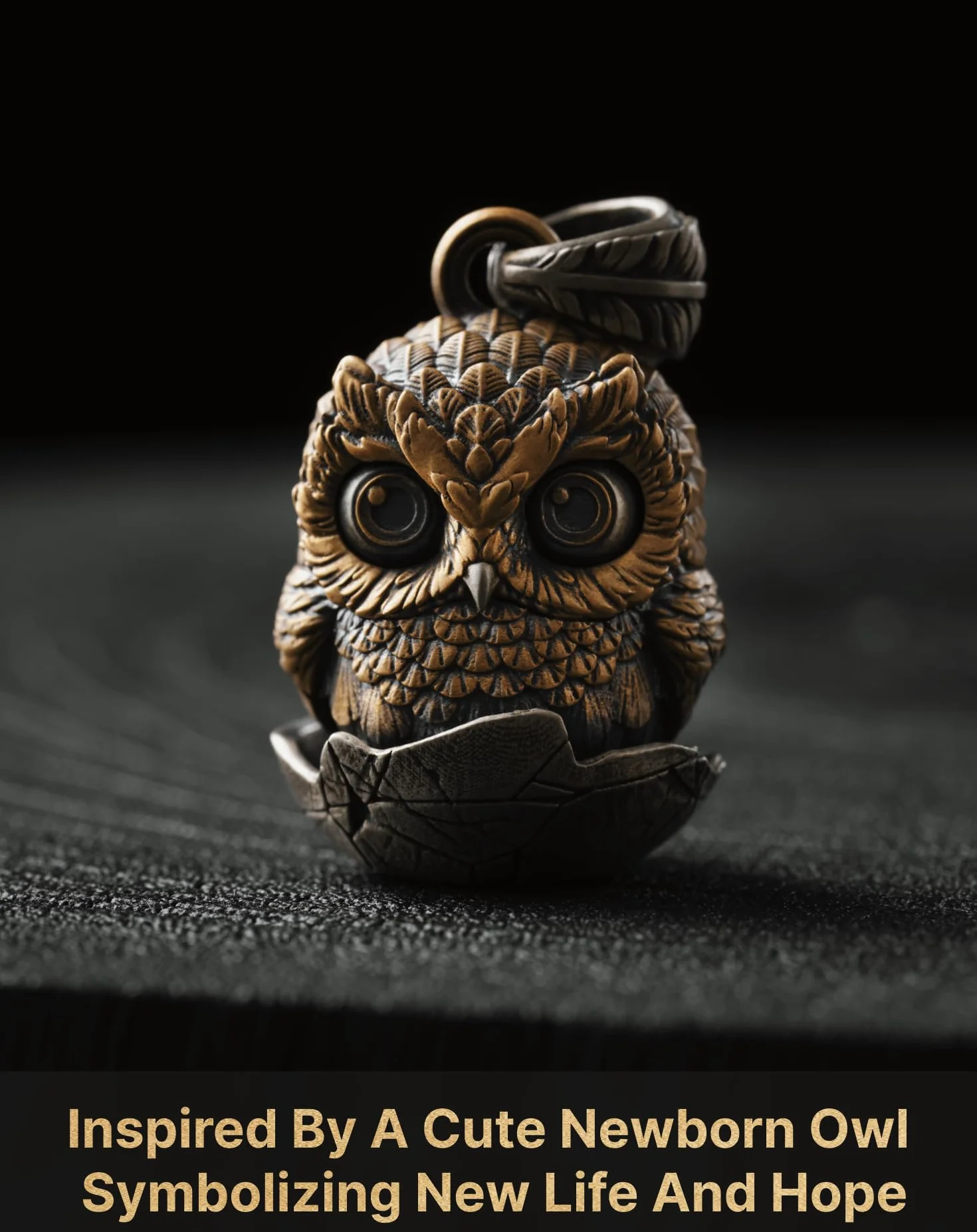 COPPERTIST.WU Sowa Fidget wisiorek do naszyjnika sowa mrugająca zawieszka biżuteria zawieszka dla mężczyzn i kobiet, mosiądz i biały brąz, Mosiądz i brąz