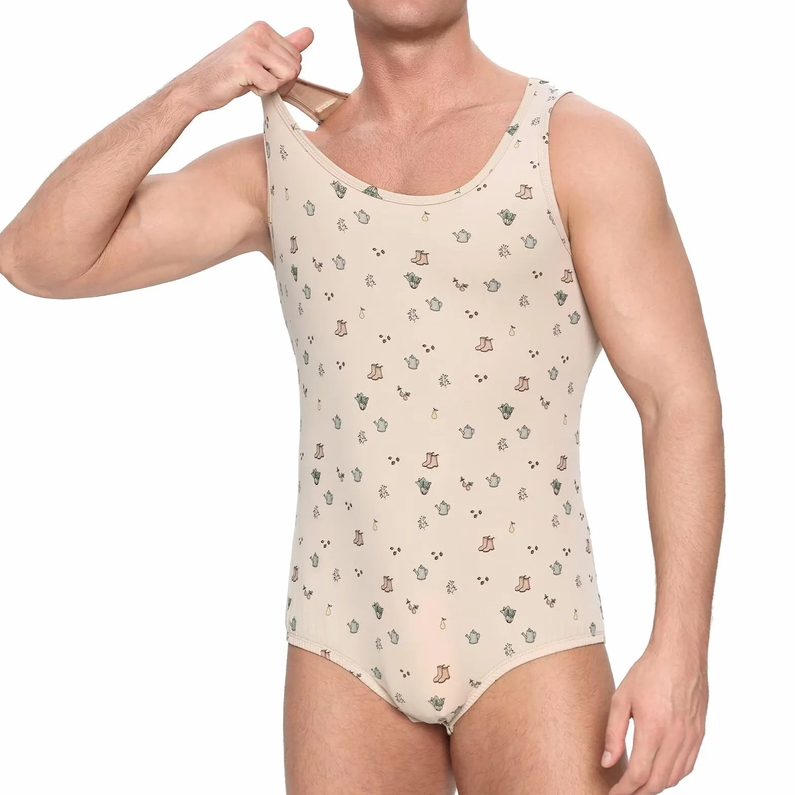 Landofgenie Body Męskie Bez Rękawów Top Kombinezon Piżama Onesie dla Dorosłych