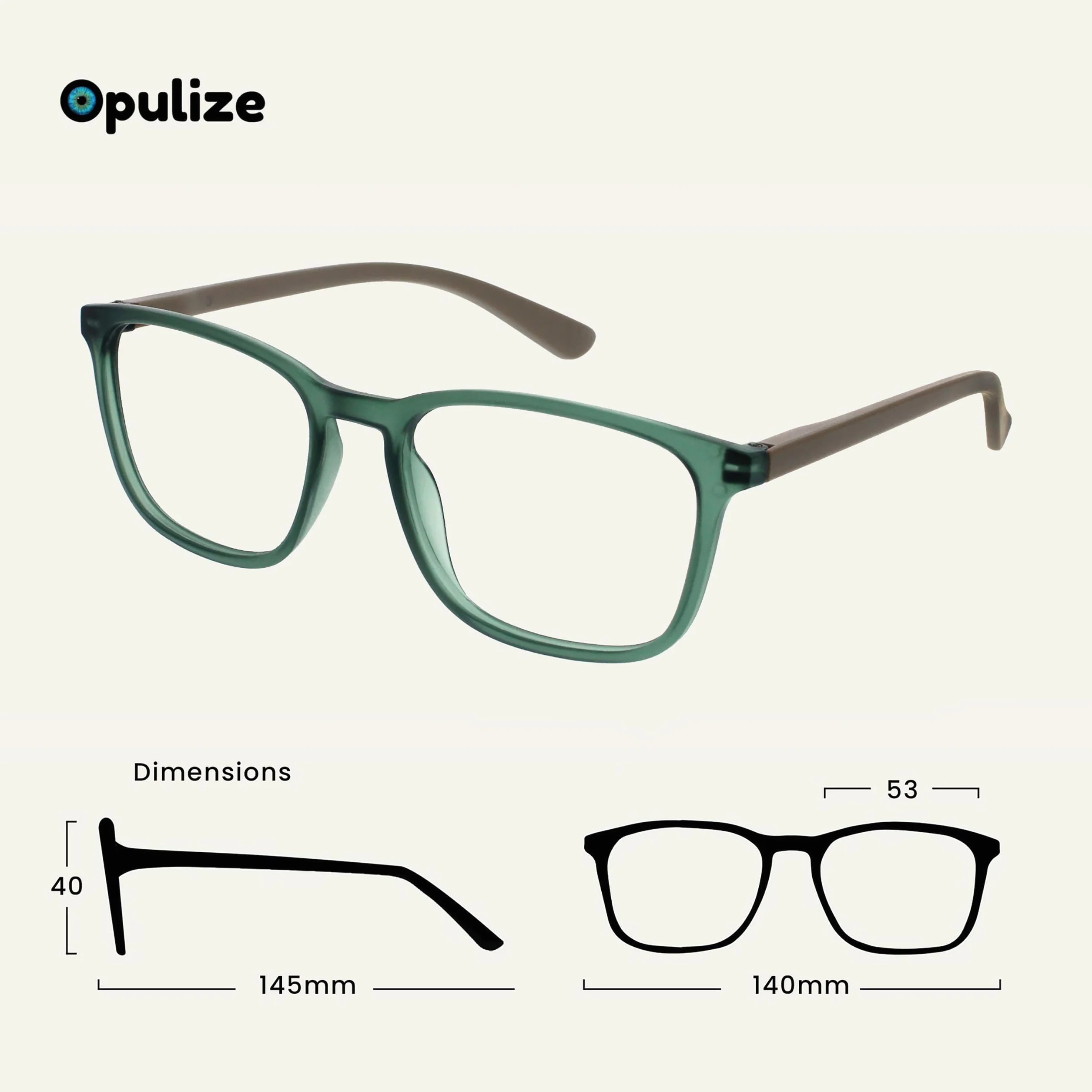 OPULIZE Max okulary do czytania - klasyczna duża prostokątna oprawka - mężczyźni kobiety unisex - R78