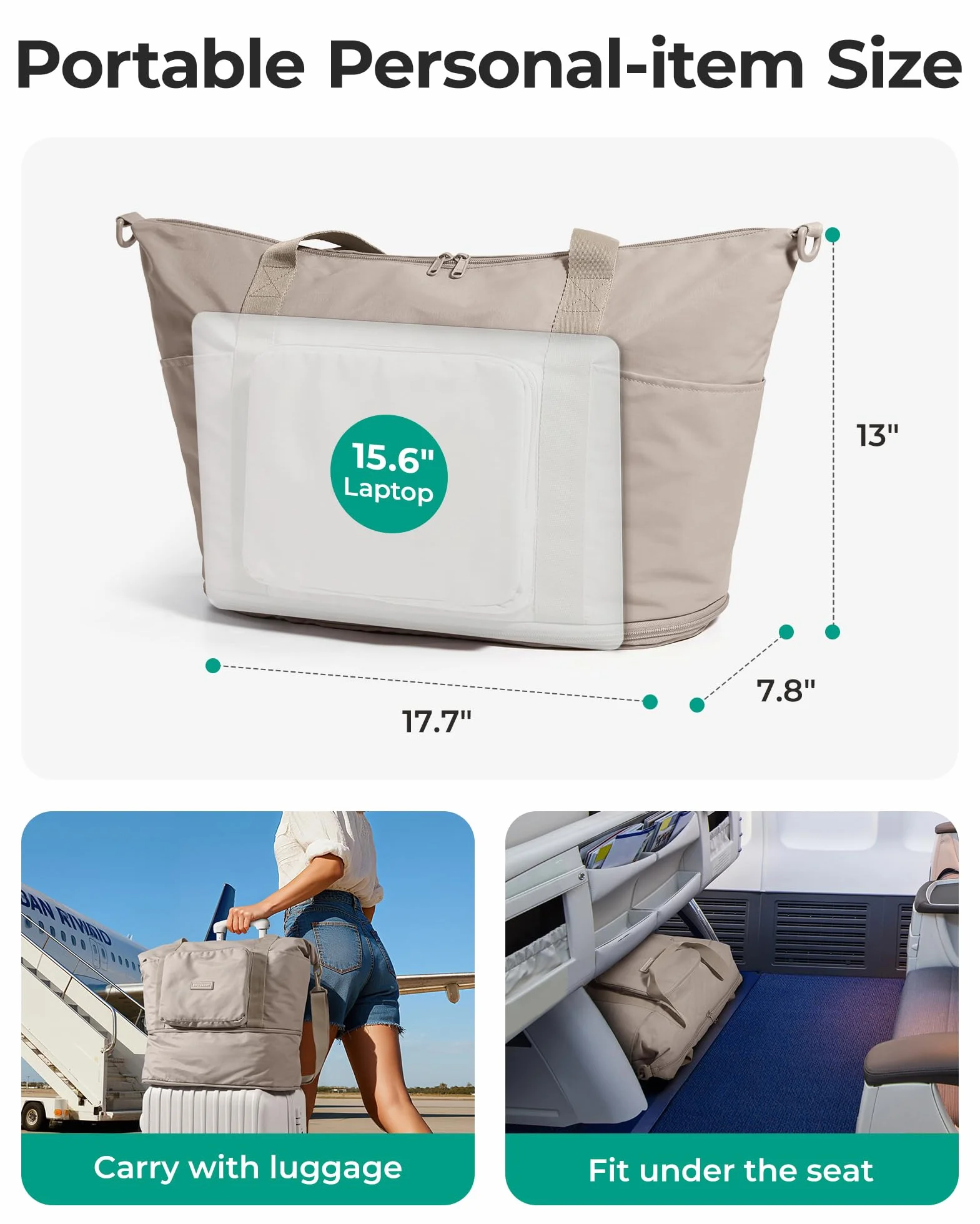 BAGSMART Składana torba podróżna, damska, 27 l (maksymalnie 40 litrów), torba sportowa, bagaż podręczny, wodoszczelna torba podróżna, torba treningowa, torba do uprawiania sportu i podróży, szary