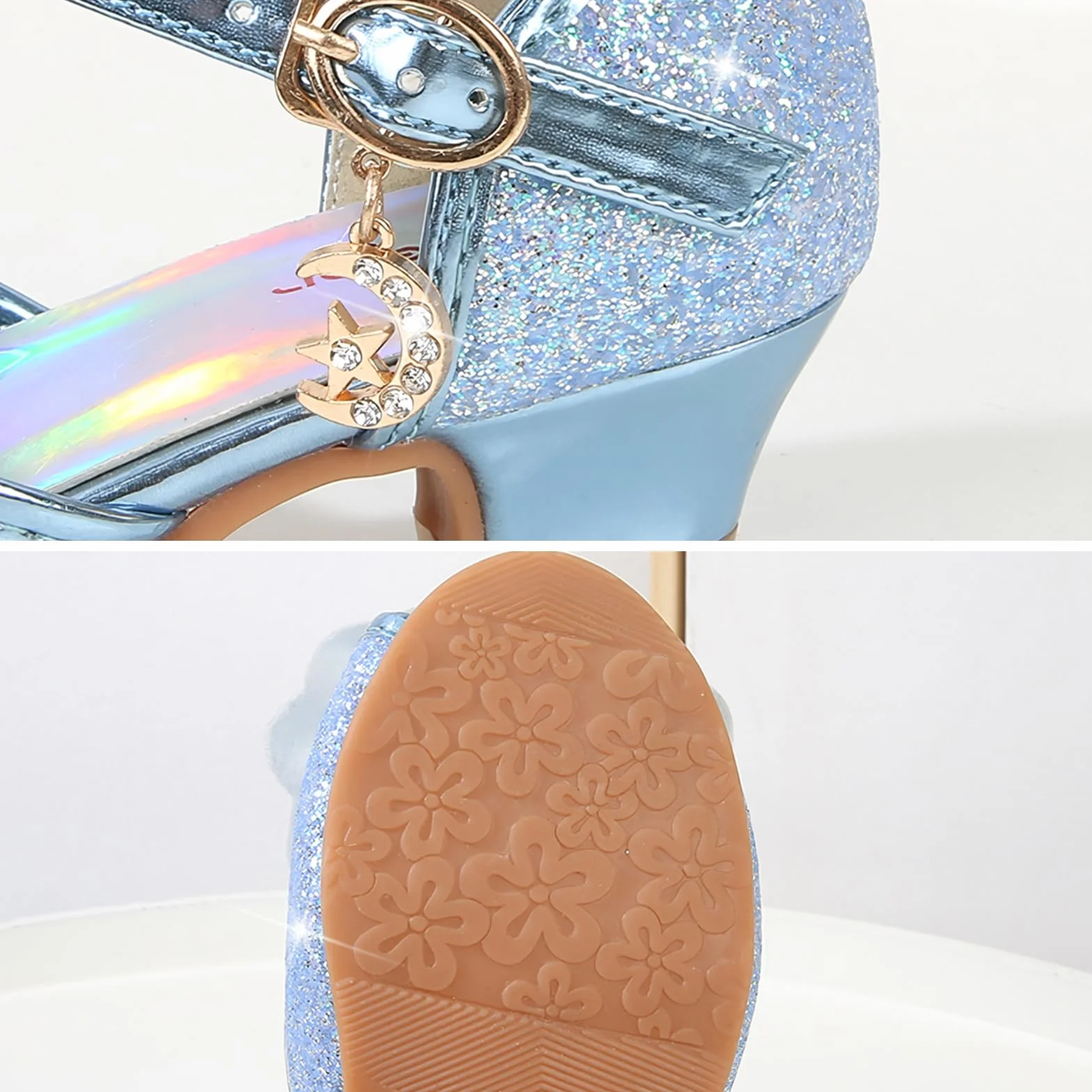 Dziewczęce buty księżniczki, eleganckie buty do tańca, antypoślizgowe, buty na obcasie, wygodne i oddychające sandały letnie