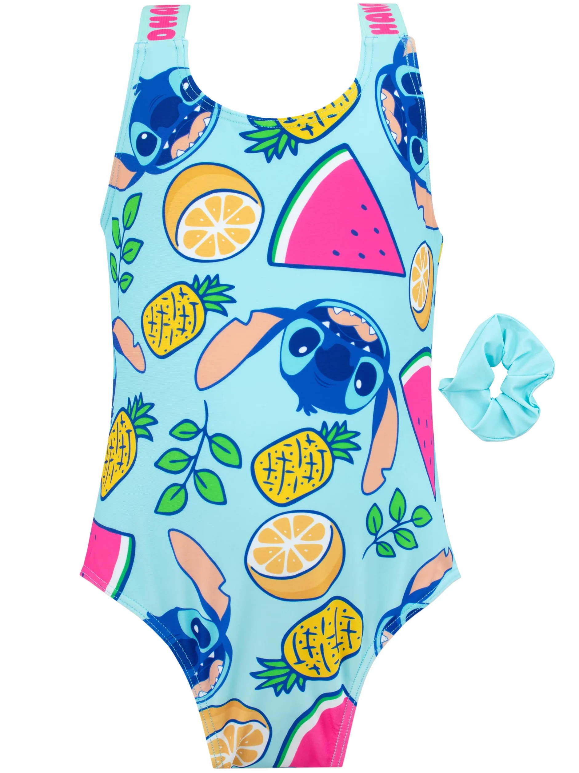 Kostium kąpielowy Disney Lilo i Stitch z gumką do włosów | Jednoczęściowe kostiumy kąpielowe dla dziewczynek | Oficjalny towar z serii Lilo & Stitch | Wiek od 4 do 13 lat