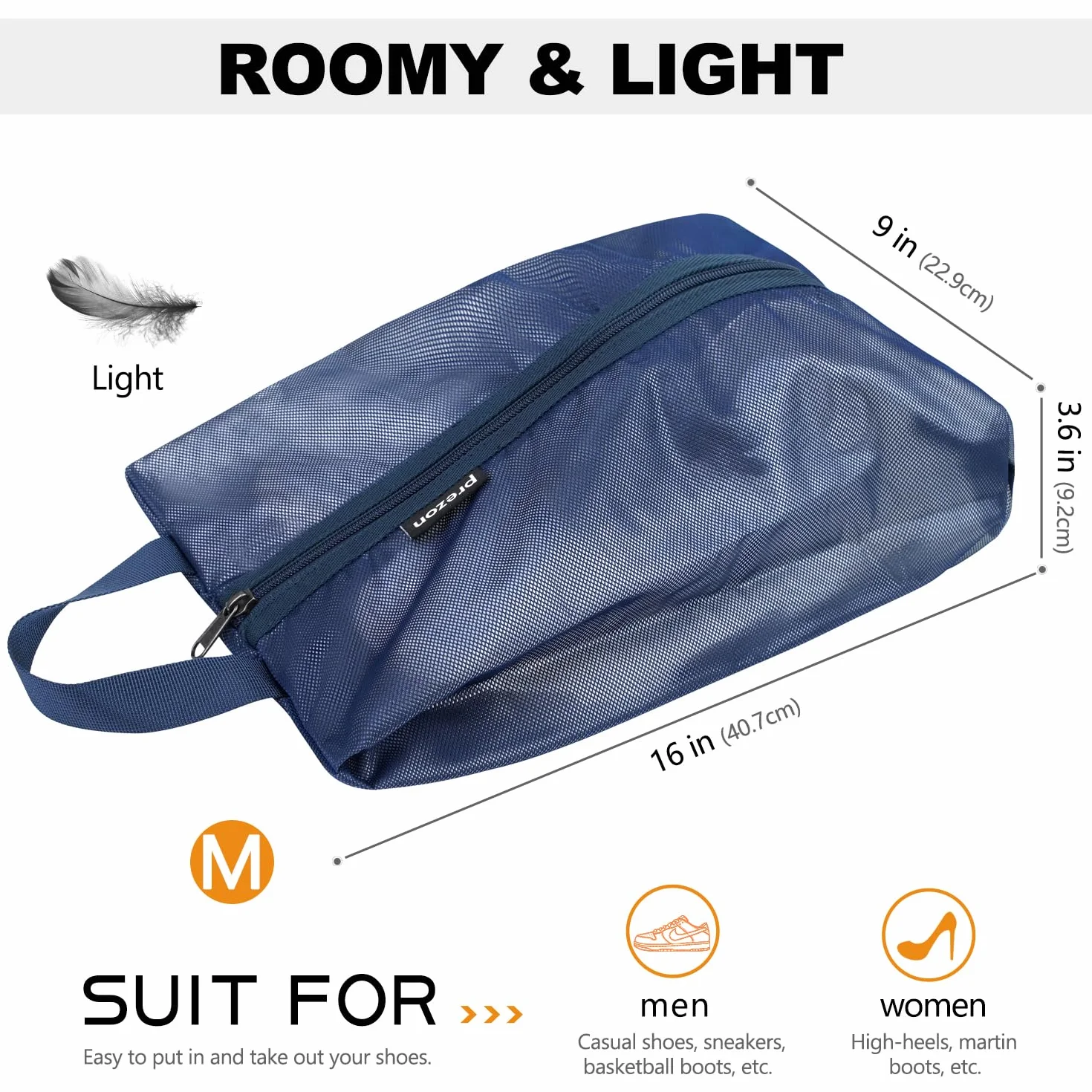 Torby podróżne na buty, wodoodporna siatka TPU, solidny zamek błyskawiczny YKK, torba do przechowywania butów, organizer do pakowania butów, etui na buty unisex do podróży lub przechowywania w