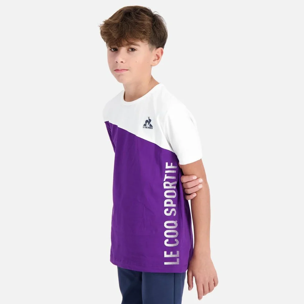 Le Coq Sportif Podkoszulek Uniseks - dzieci Bat Tee Ss N°1 Enfant N.o.w/Violet J.