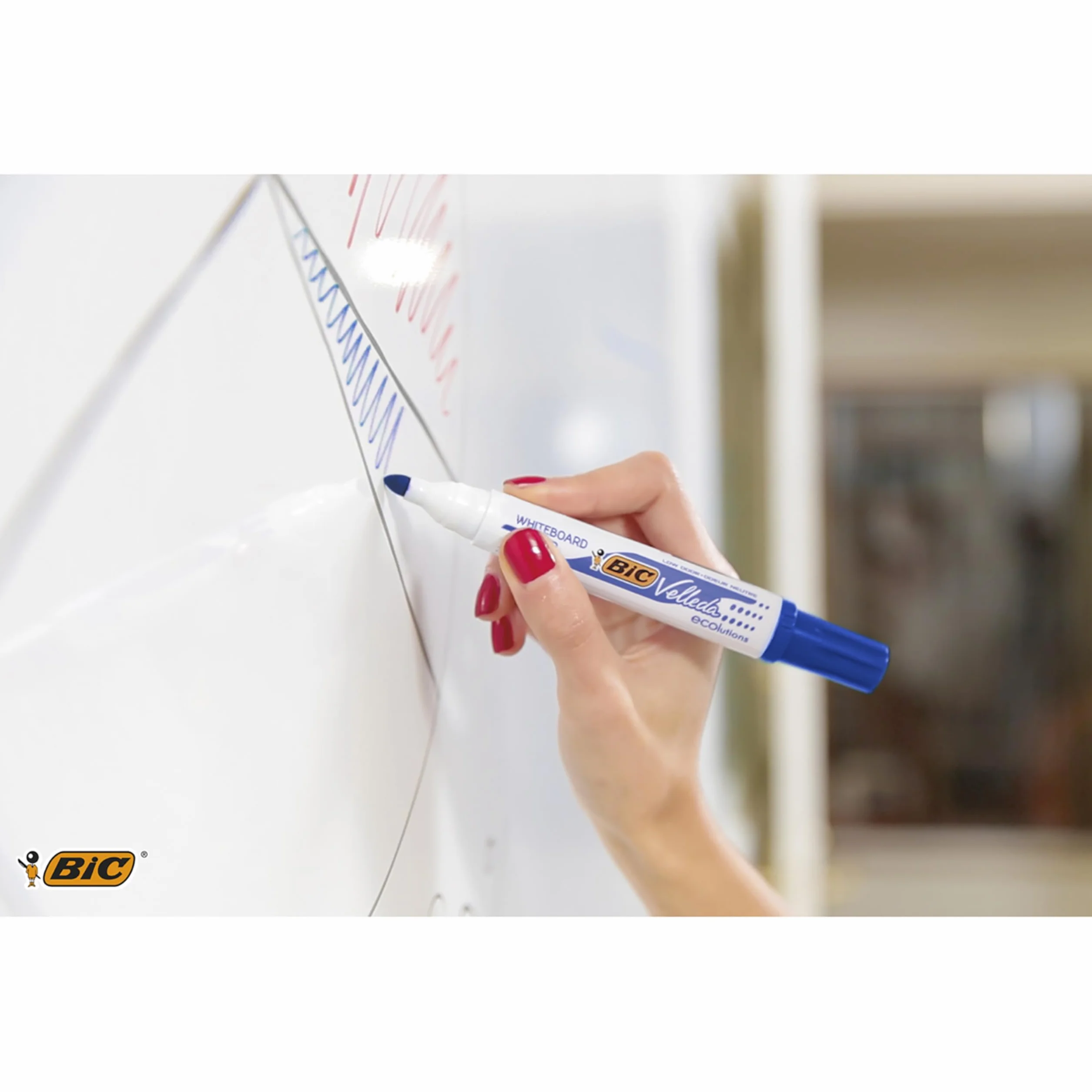 BIC Velleda Ecolutions 1701 Marker suchościeralny czarny okrągła końcówka Pudełko 12szt