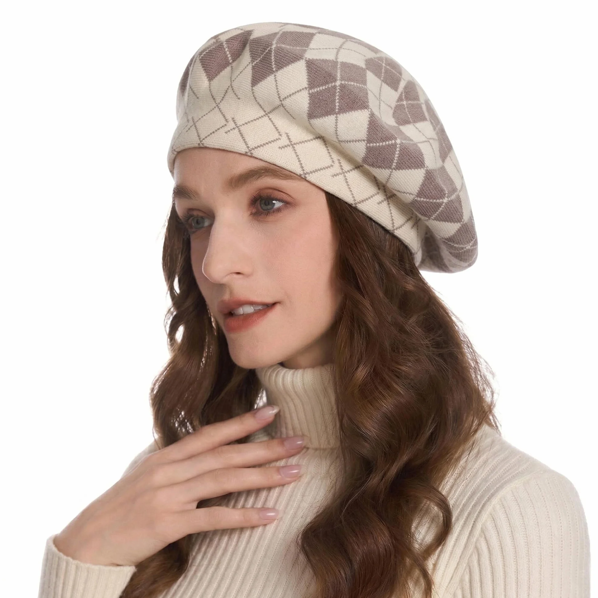 ZLYC Damska zimowa beret francuski beret podwójna warstwa Warm Beret