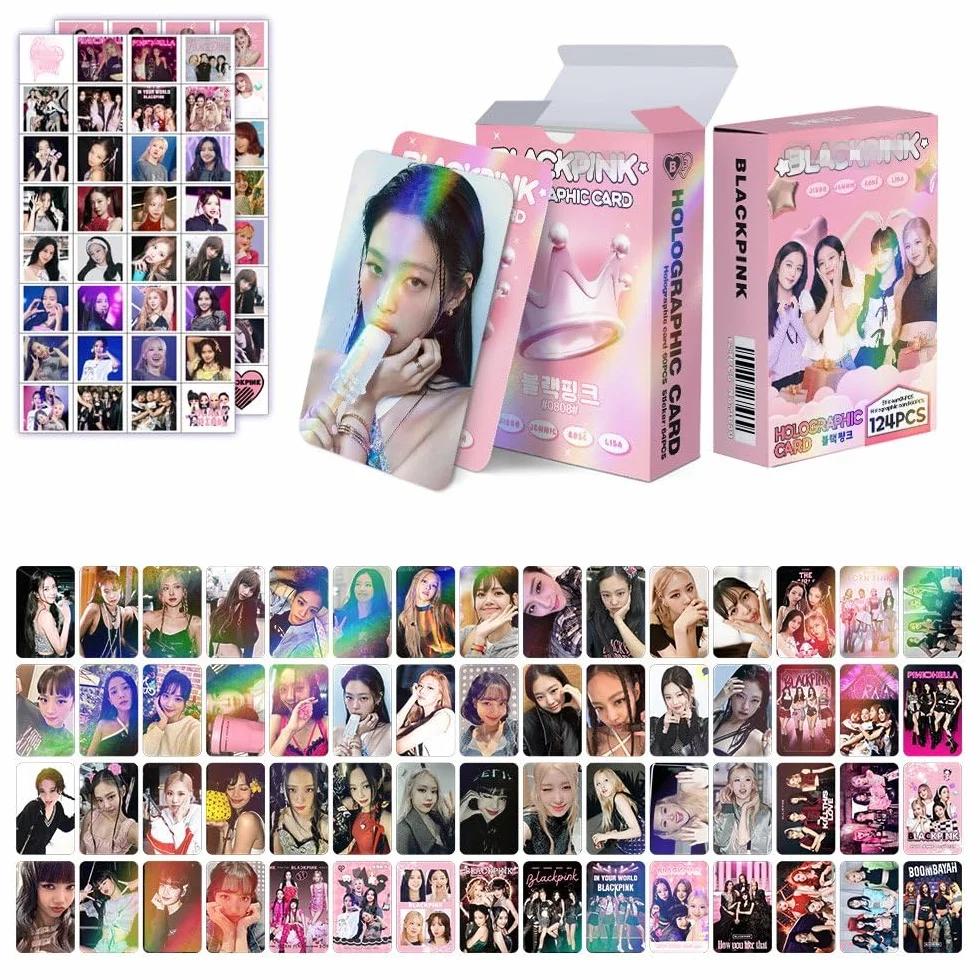 K-pop zestaw 60 szt. fotokartek, pocztówek, 64 szt., naklejki, segregator, książka, brelok do kluczy (BP)