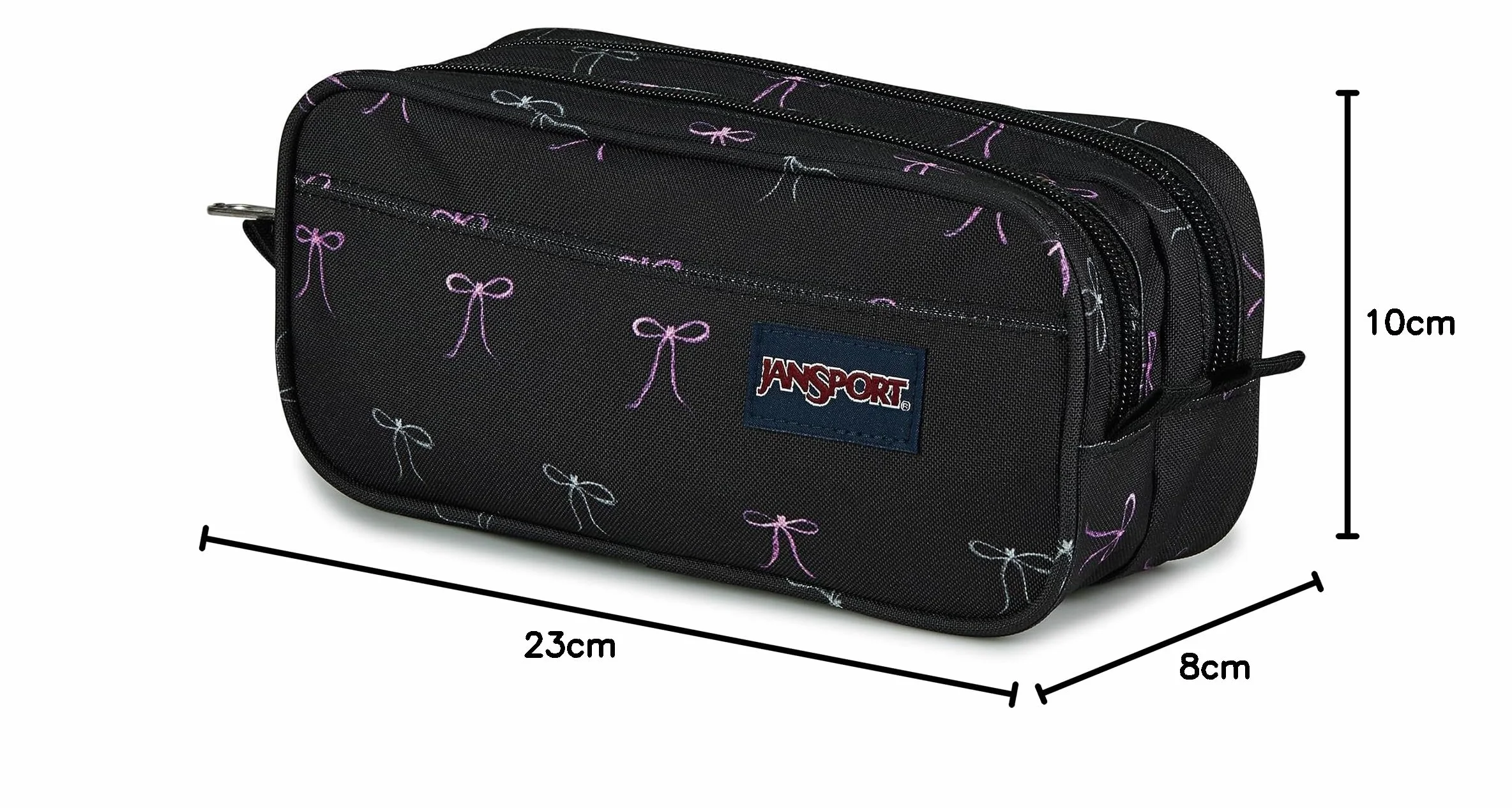 JanSport Large Accesssory Pouch Duża Torebka, 10 x 8 x 23 cm, Bad Bows, Czarny
