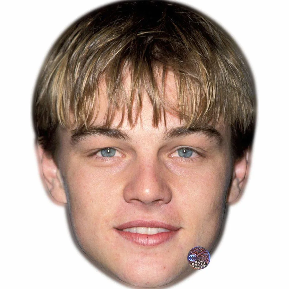Leonardo DiCaprio (Young) Maska z Celebrytą, Płaska Kartonowa Twarz, Elegancka Maska