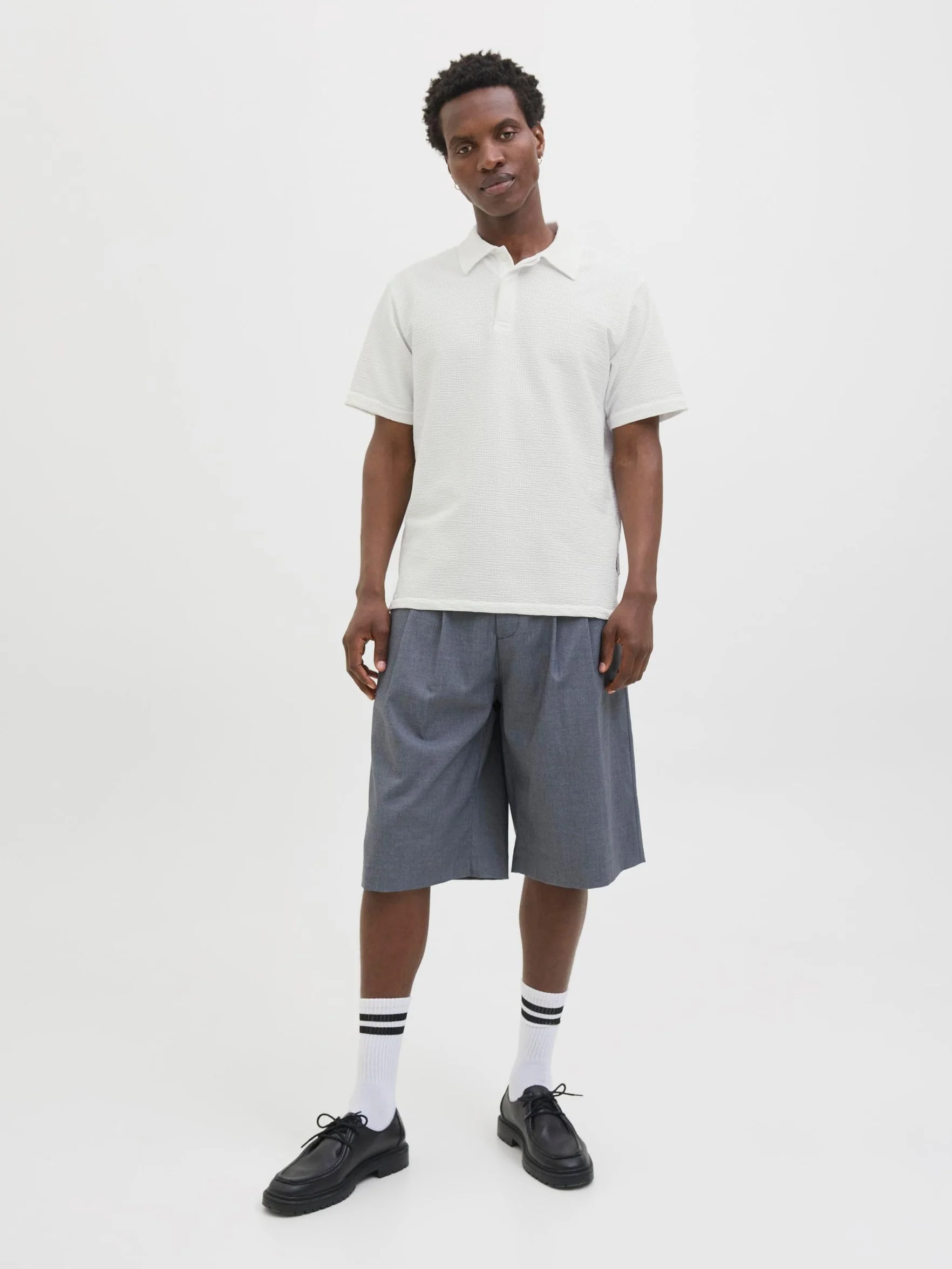 JACK & JONES Jcosago męska koszulka polo z teksturą, Cloud Dancer, L
