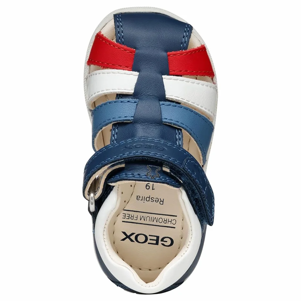Geox B Sandal MACCHIA Boy, Sandały dziecięce-dziecięce, Avio/White, 23 EU, Kolor biały, 23 EU