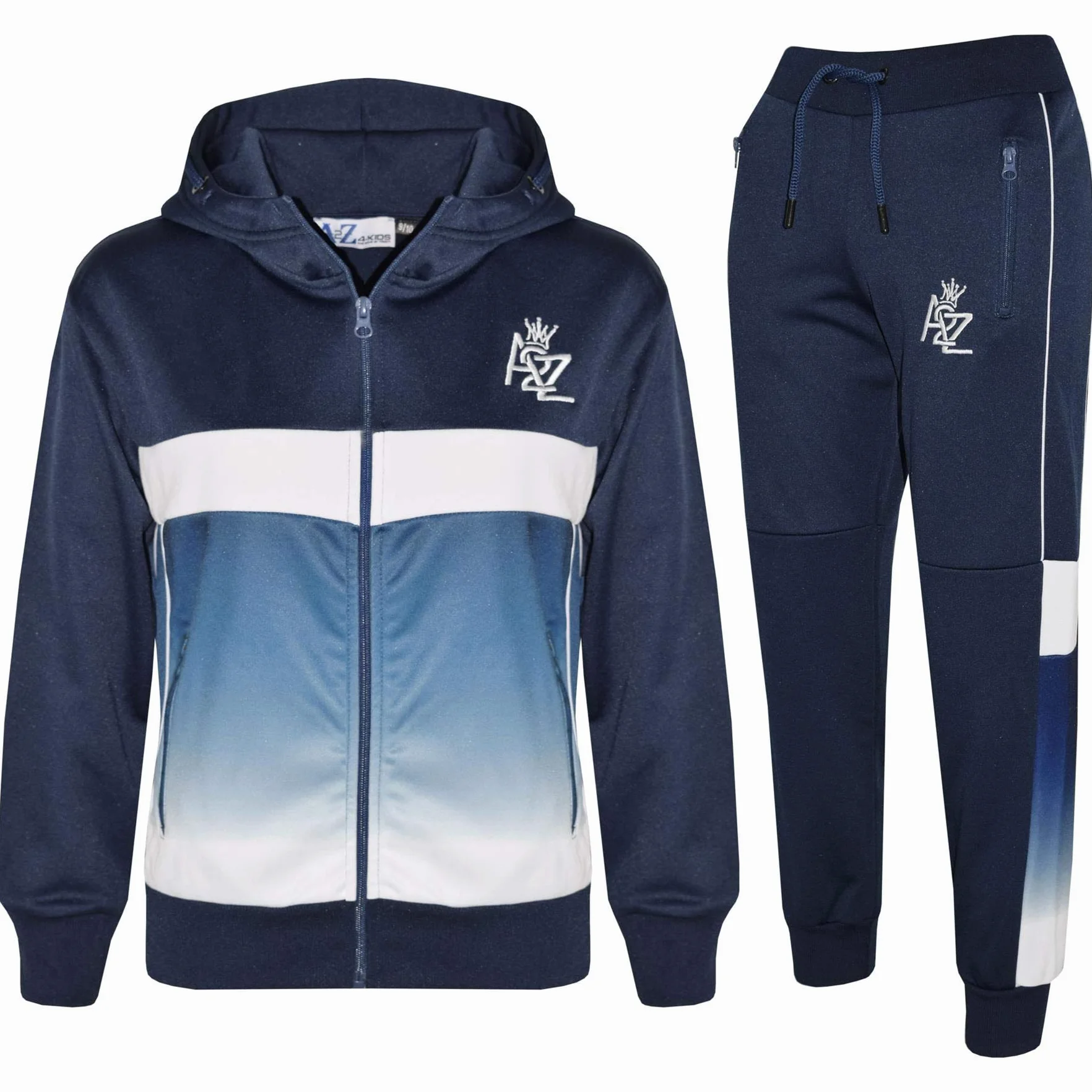 A2Z 4 Kids Chłopcy Dziewczynki Dres 3D Cyfrowy Dwukolorowy - T.S 307 Navy 13